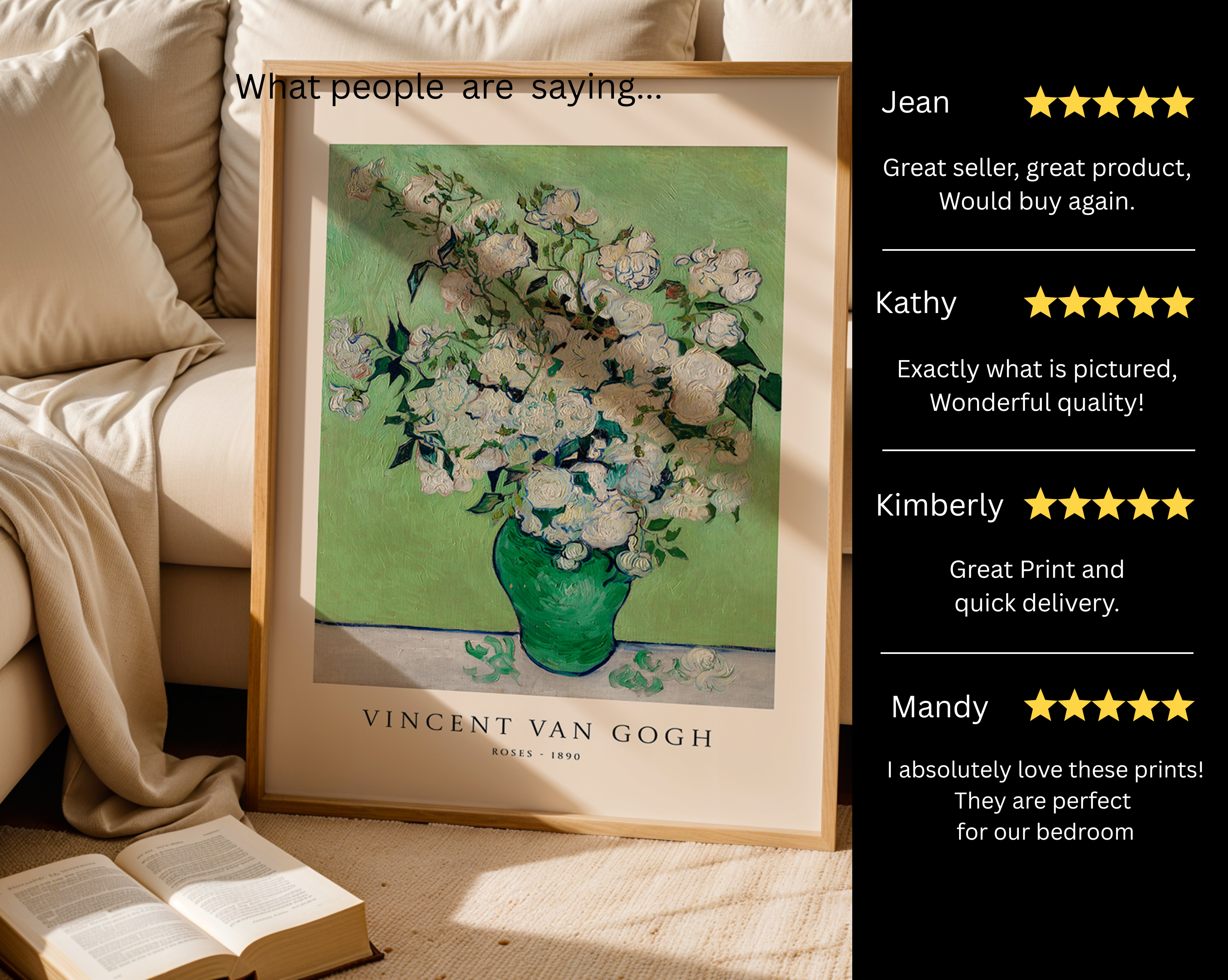 Roses 1890 – Vincent van Gogh Art Print