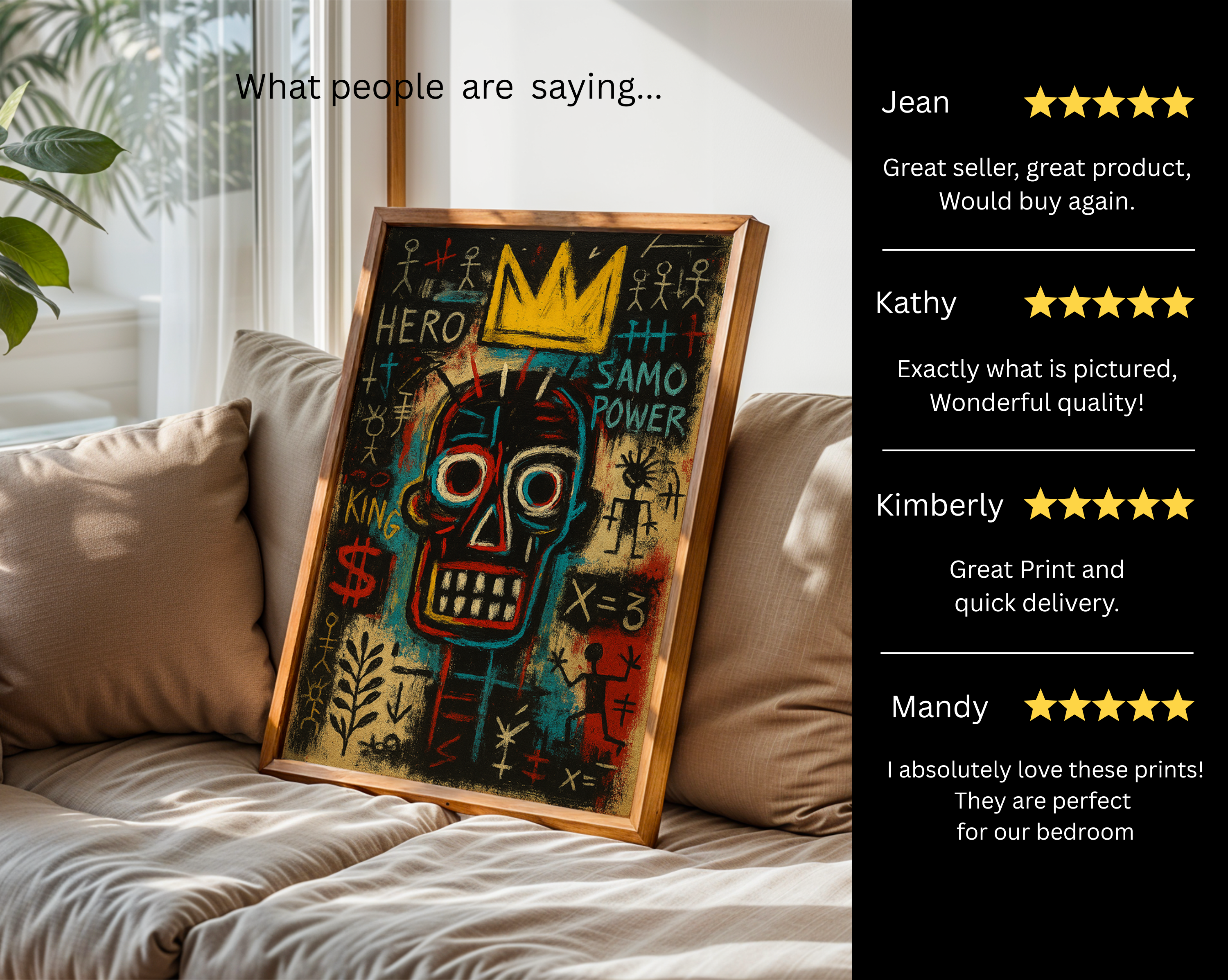 SAMO Hero Crown – Basquiat Inspired Neo-Expressionist Graffiti Wall Art