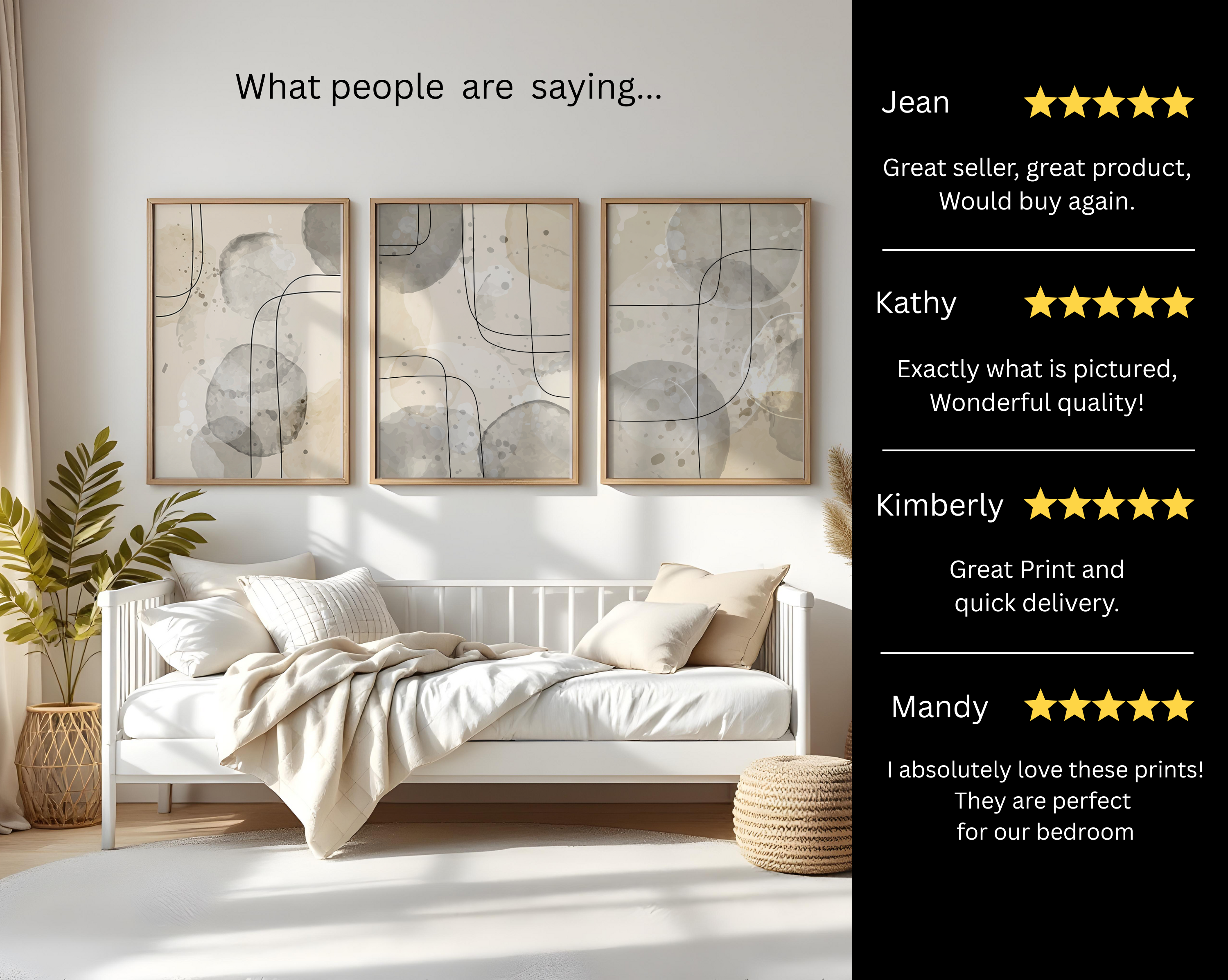 NEUTRAL ABSTRACT WALL ART SET – BEIGE & GREY MINIMALIST MODERN