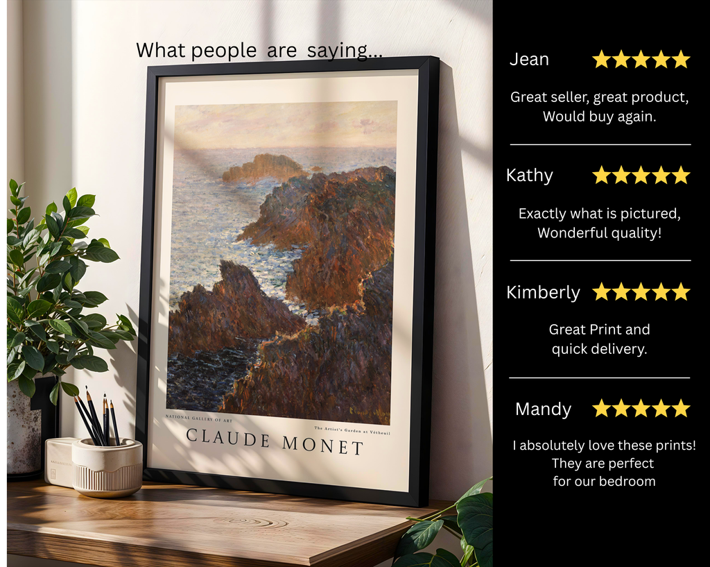 Cliffs at Belle-Île – Claude Monet Art Print