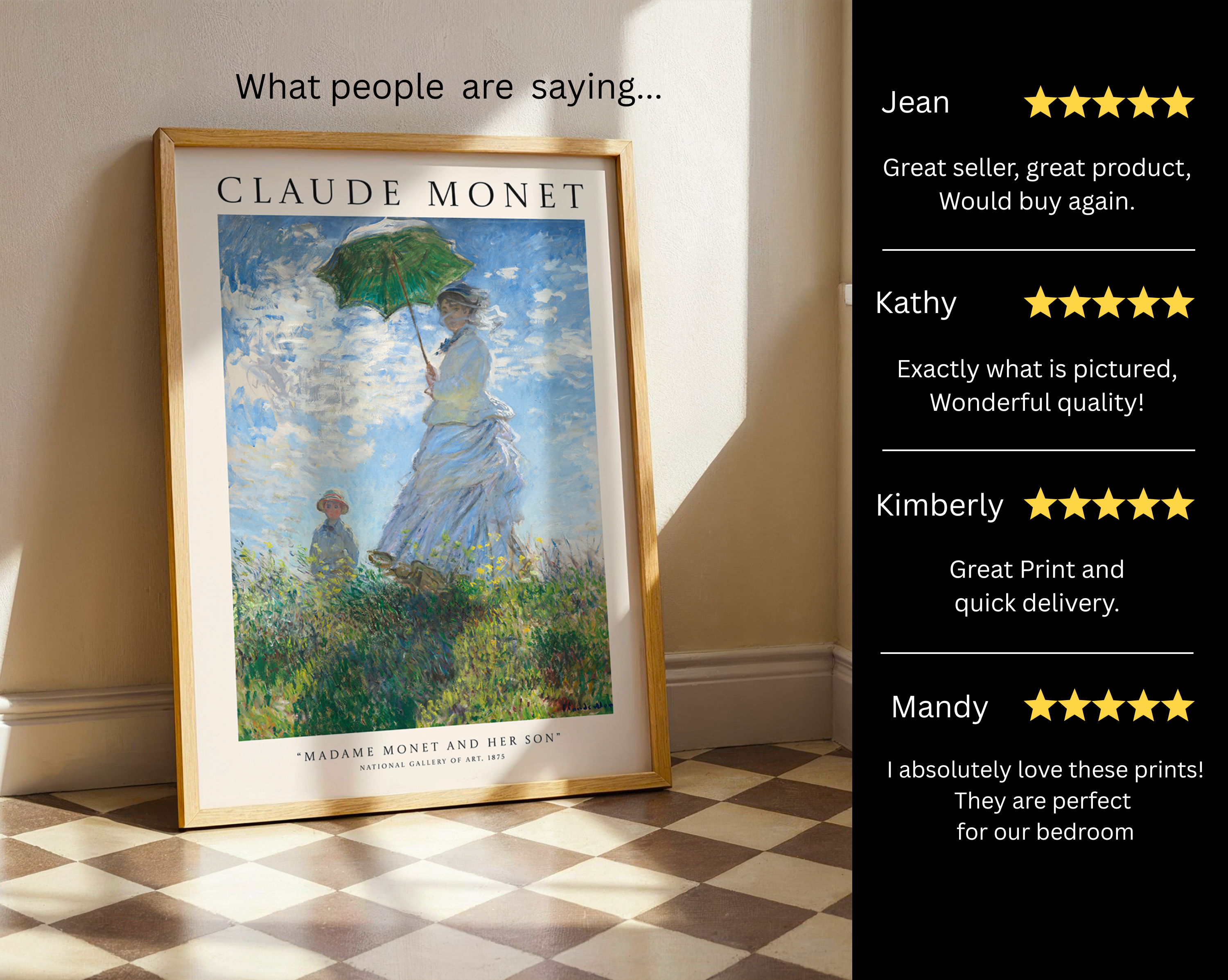 Madame Monet and Her Son – Claude Monet Art Print
