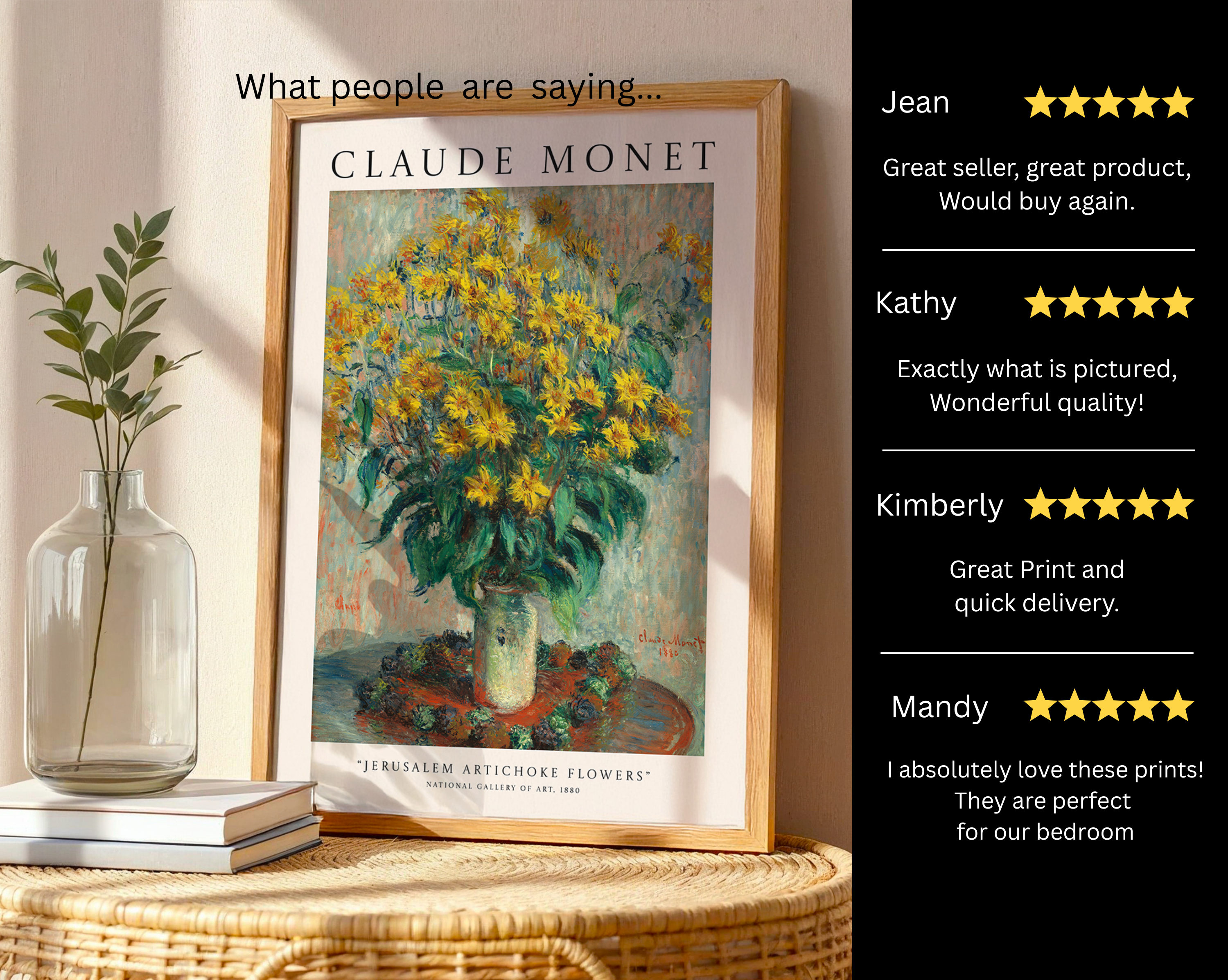 Jerusalem Artichoke Flowers – Claude Monet Art Print