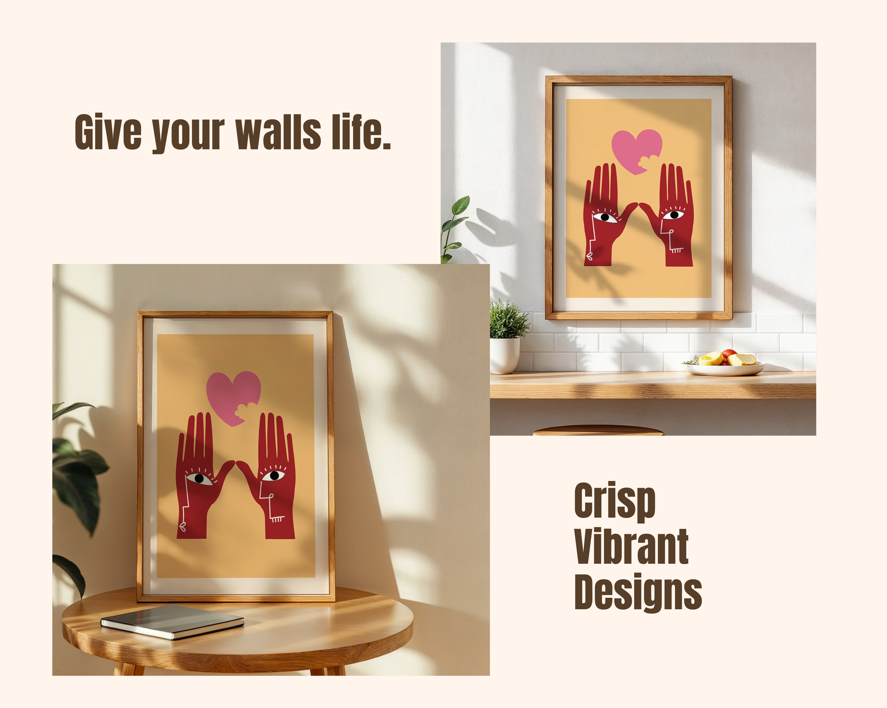 Abstract Hands & Heart – Matisse Inspired Modern Art Print