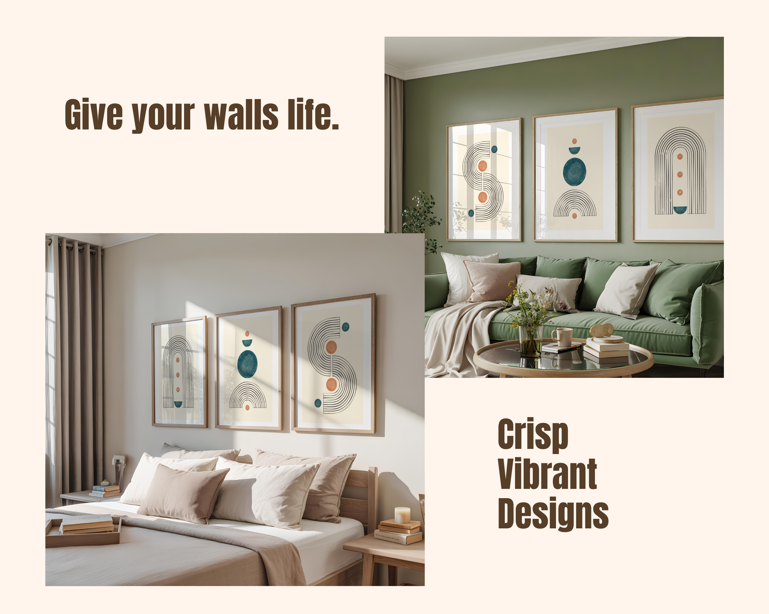 MODERN BOHO GEOMETRIC WALL ART SET – MID-CENTURY
