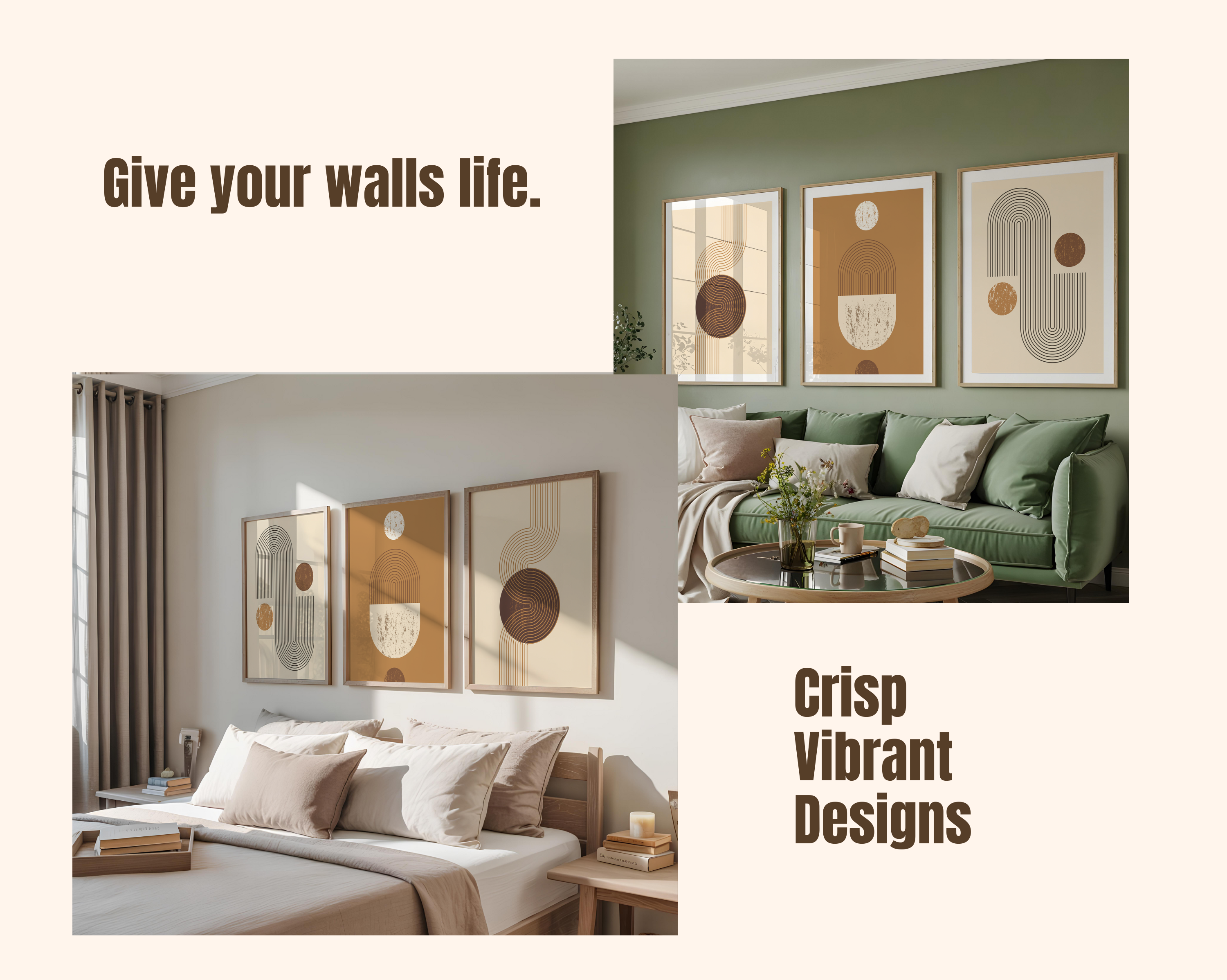 NEUTRAL GEOMETRIC BOHO WALL ART SET – ABSTRACT MID CENTURY ARCH PRINTS