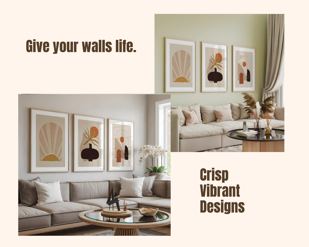 MID-CENTURY BOHO SUN & ARCH WALL ART SET – WARM NEUTRAL