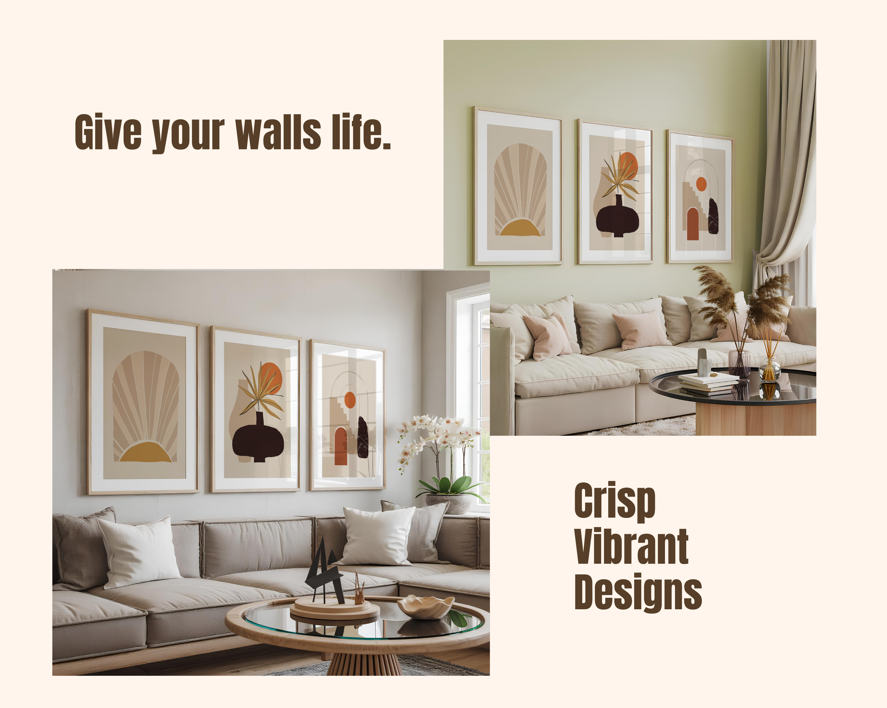 MID-CENTURY BOHO SUN & ARCH WALL ART SET – WARM NEUTRAL