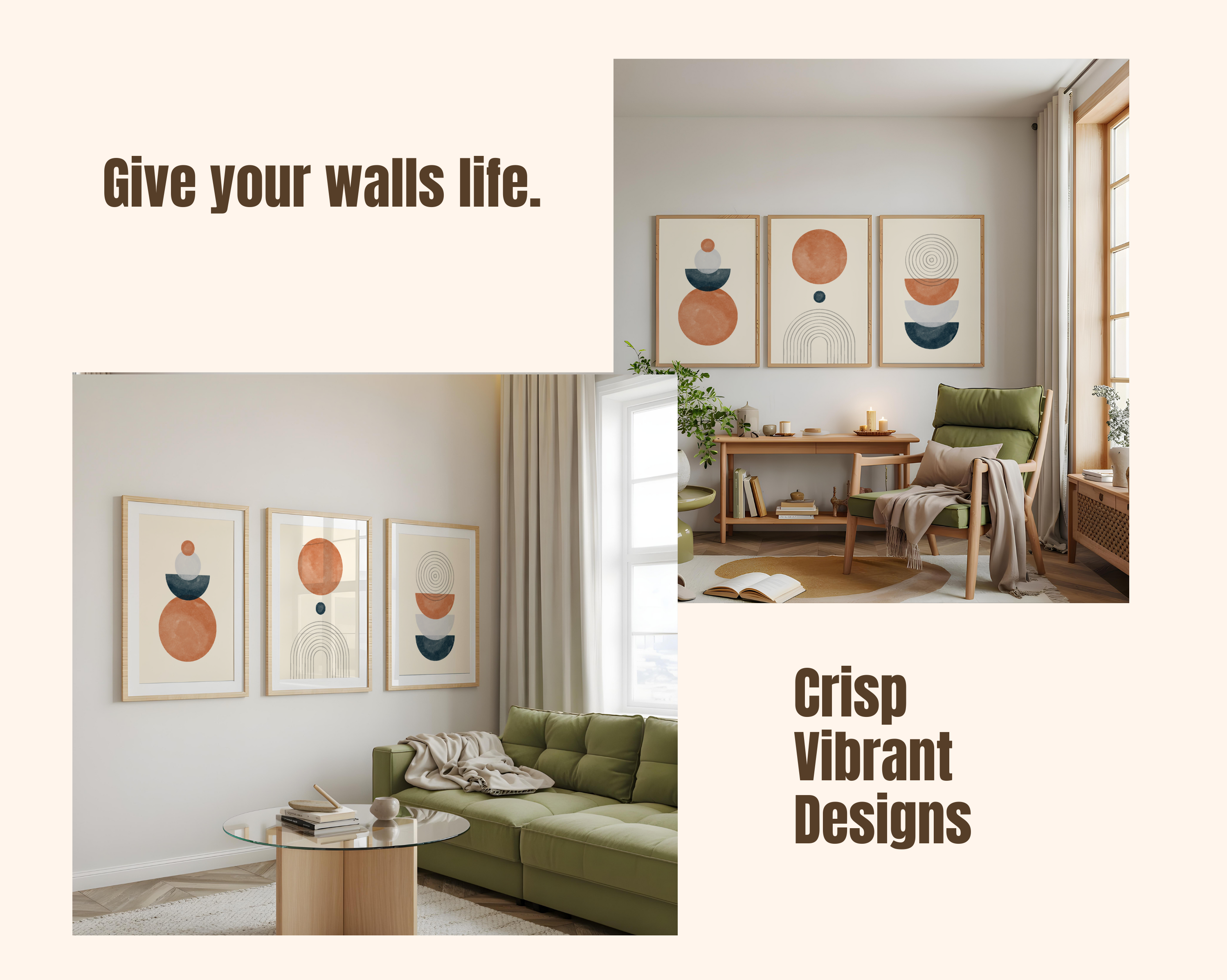 NEUTRAL BOHO GEOMETRIC WALL ART SET – TERRACOTTA