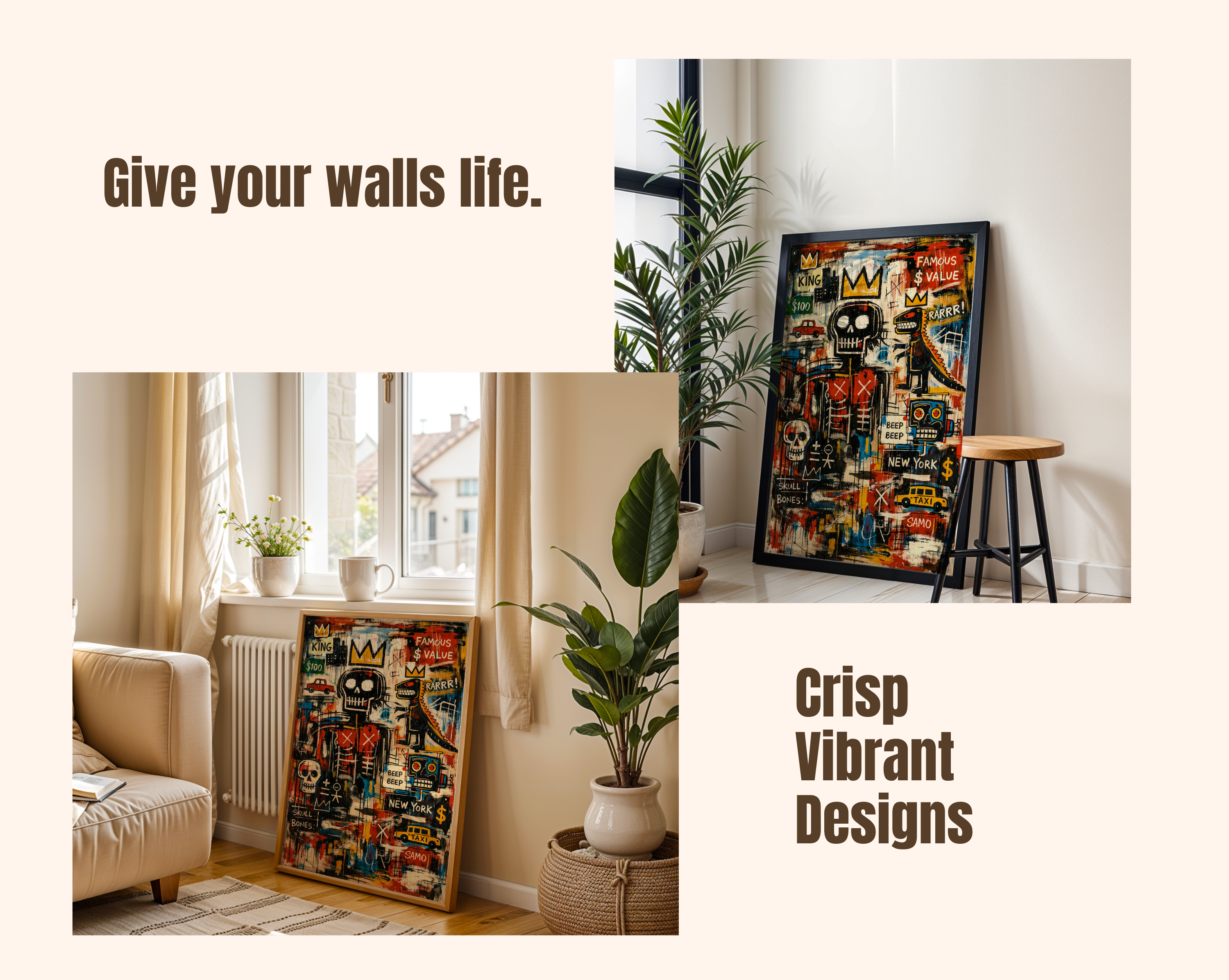 Basquiat Inspired Skull King – New York Street Art Print