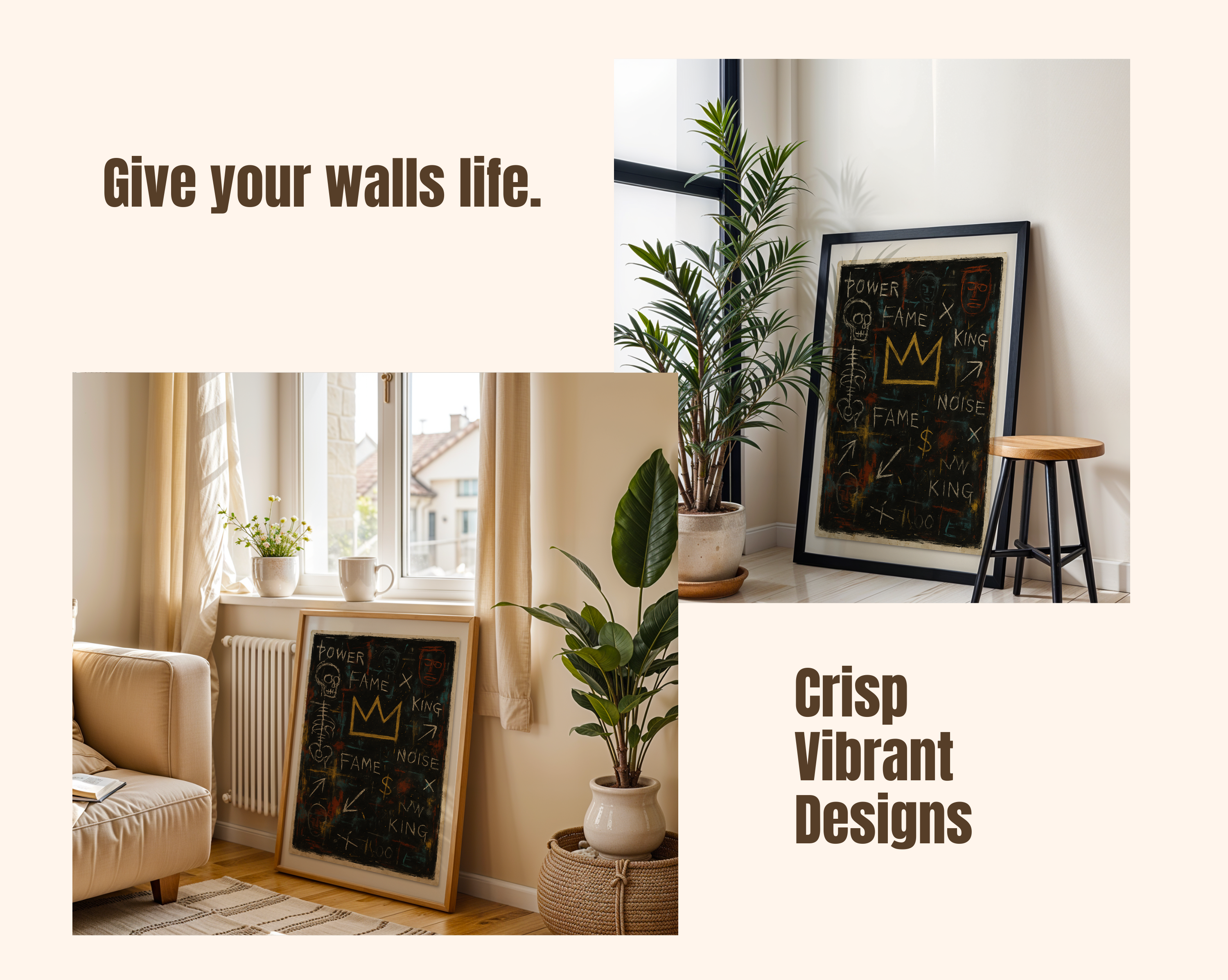 Basquiat Inspired Crown – Power Fame King Urban Graffiti Wall Art