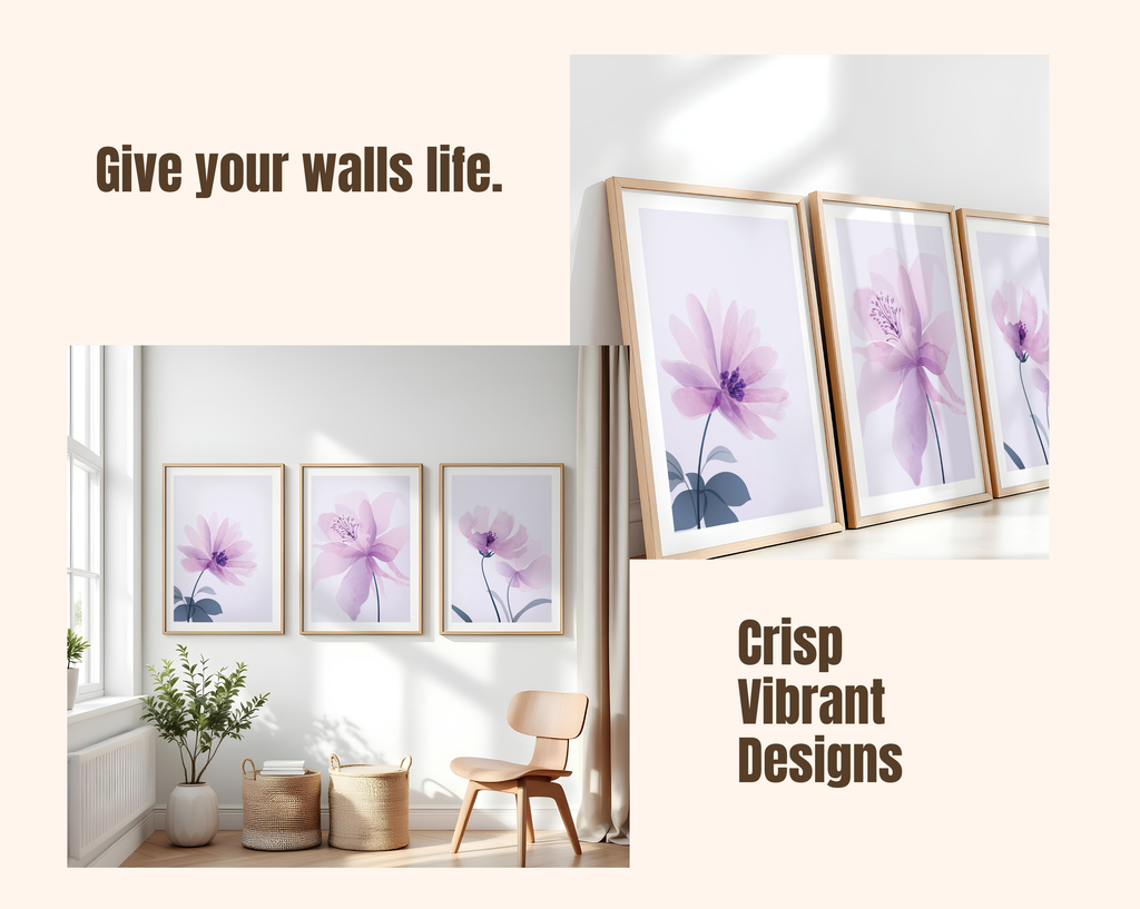LILAC FLORAL WALL ART SET – SOFT PURPLE BOTANICAL PRINTS