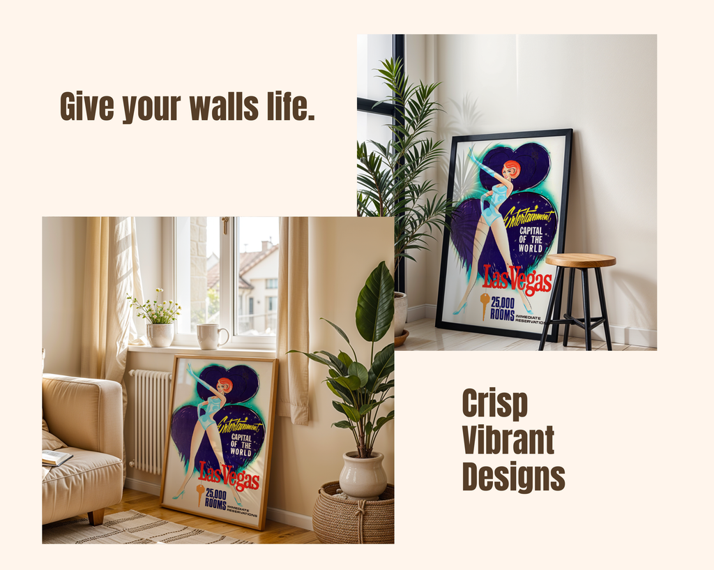 LAS VEGAS VINTAGE TRAVEL POSTER – ENTERTAINMENT CAPITAL RETRO WALL ART