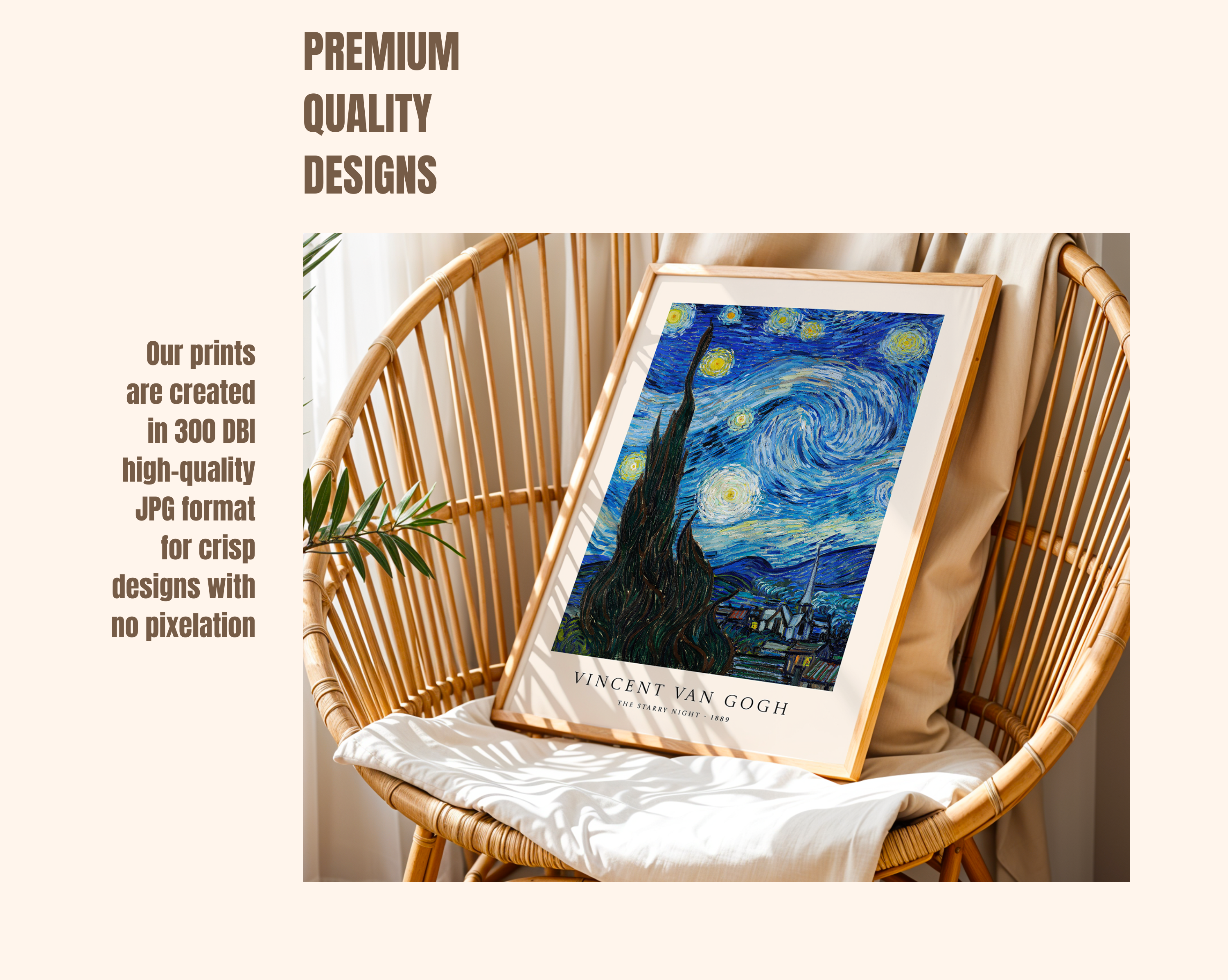 The Starry Night 1889 – Vincent van Gogh Art Print