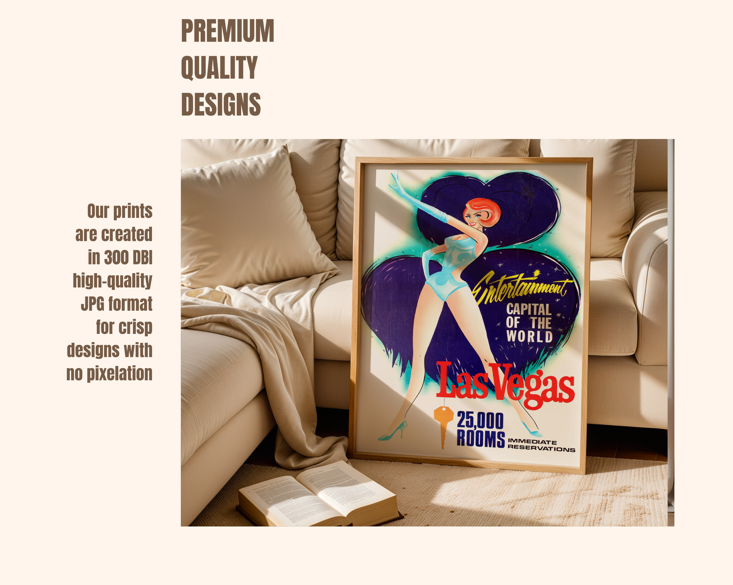 LAS VEGAS VINTAGE TRAVEL POSTER – ENTERTAINMENT CAPITAL RETRO WALL ART