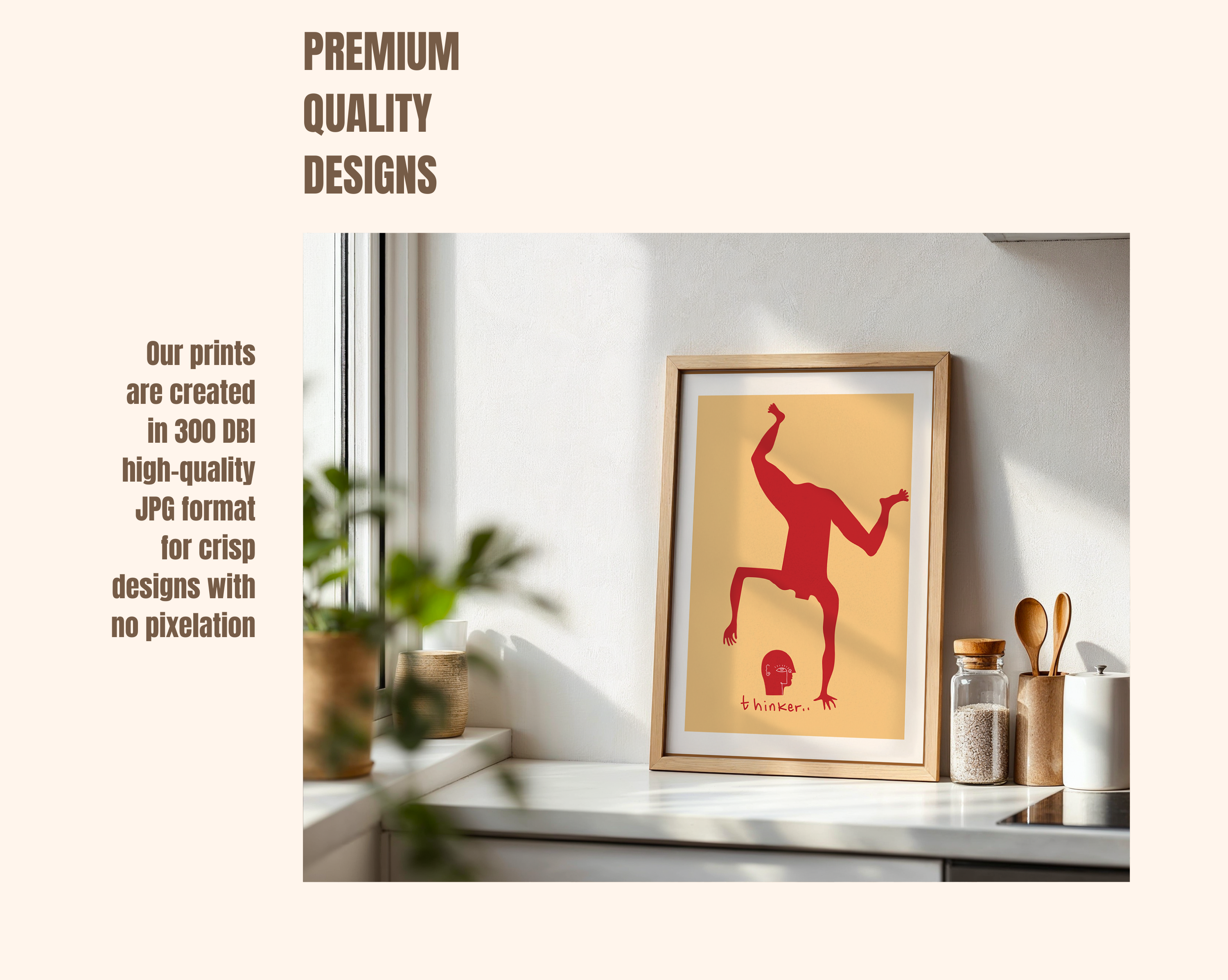 Abstract Red Figure – Matisse Inspired Modern Art Print