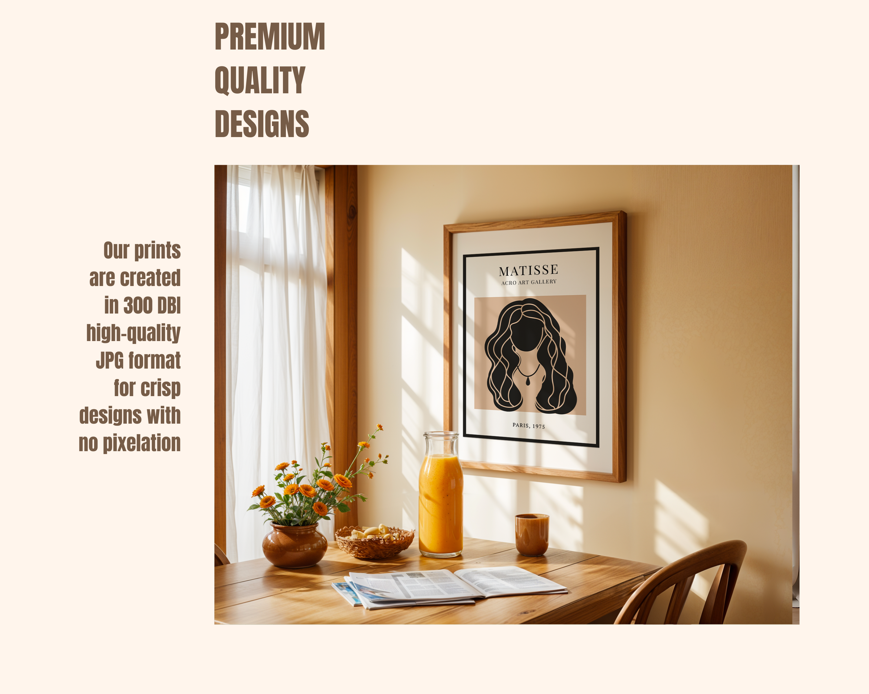 Abstract Female Figure – Matisse Inspired Modern Art Print