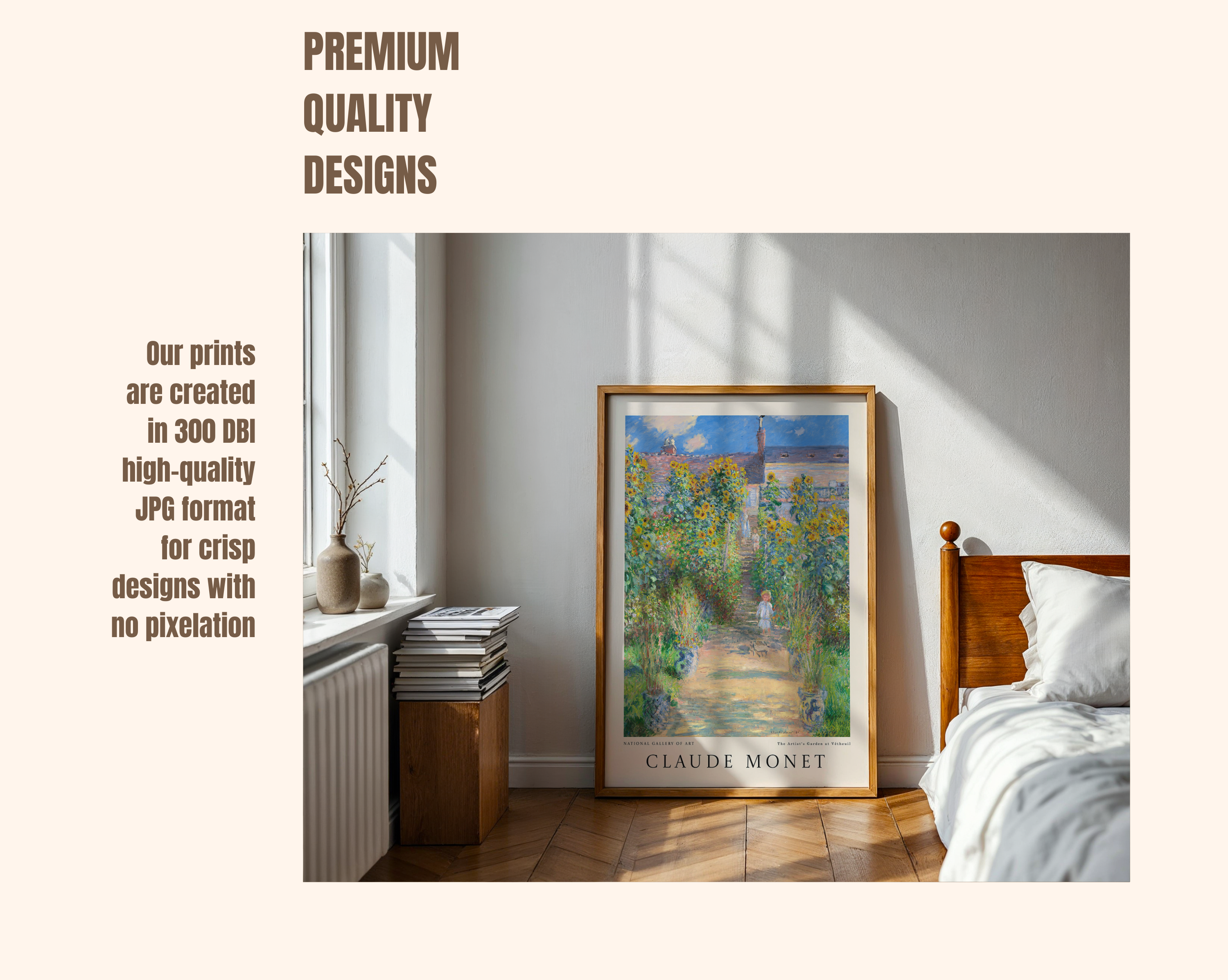 The Artist’s Garden at Vétheuil – Claude Monet Art Print
