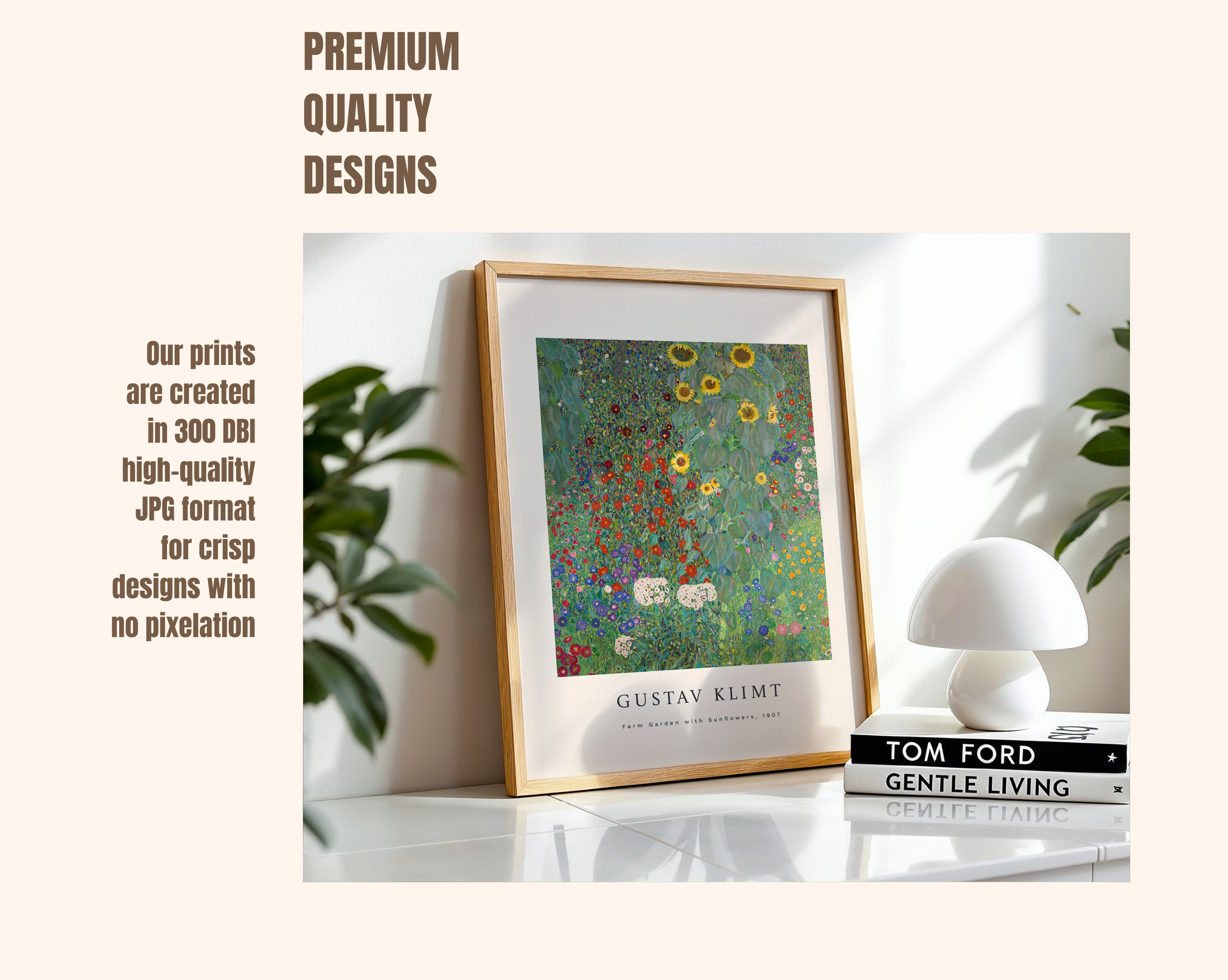 Farm Garden with Sunflowers – Gustav Klimt Art Print