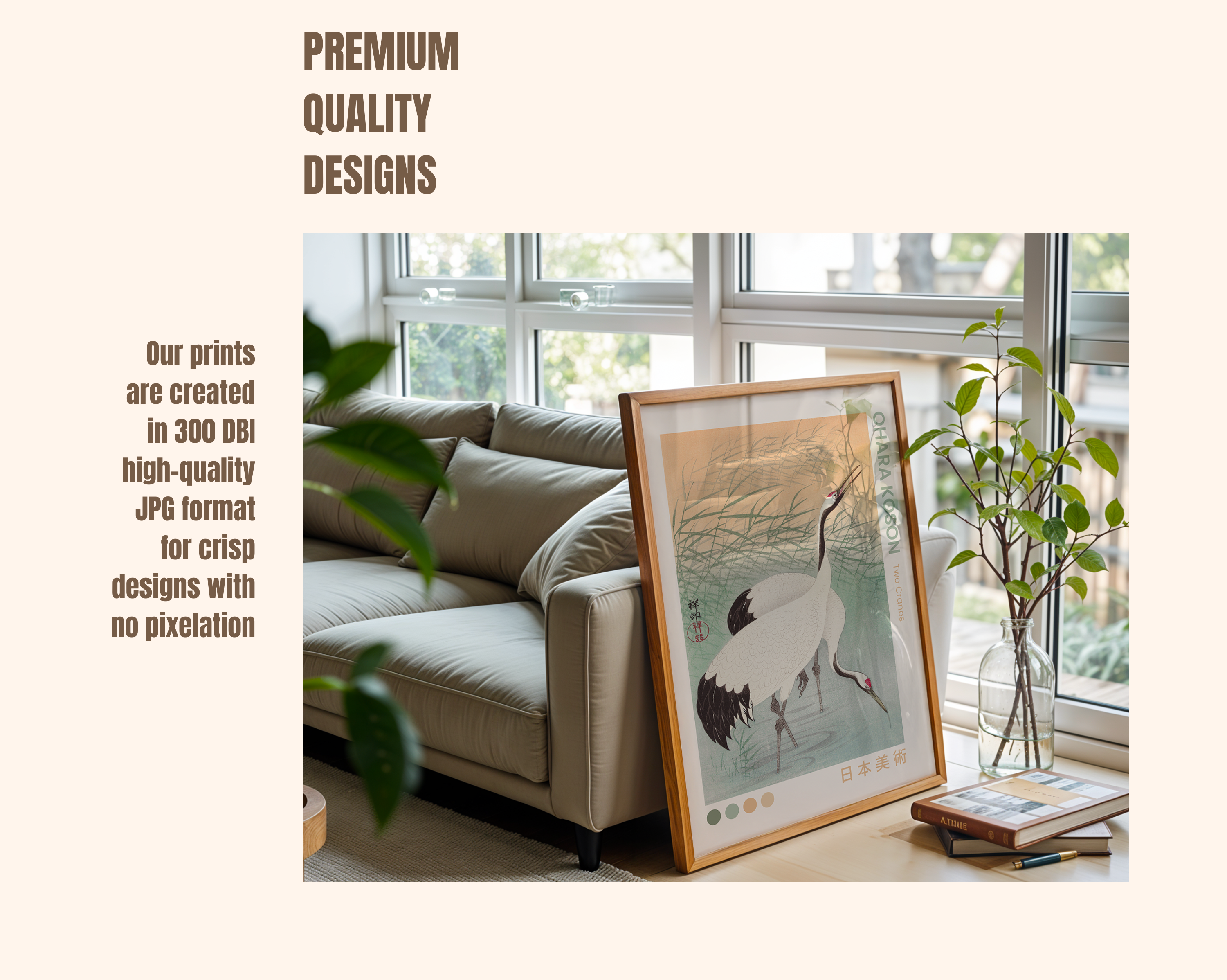 Two Cranes – Japanese Ukiyo-e Art Print