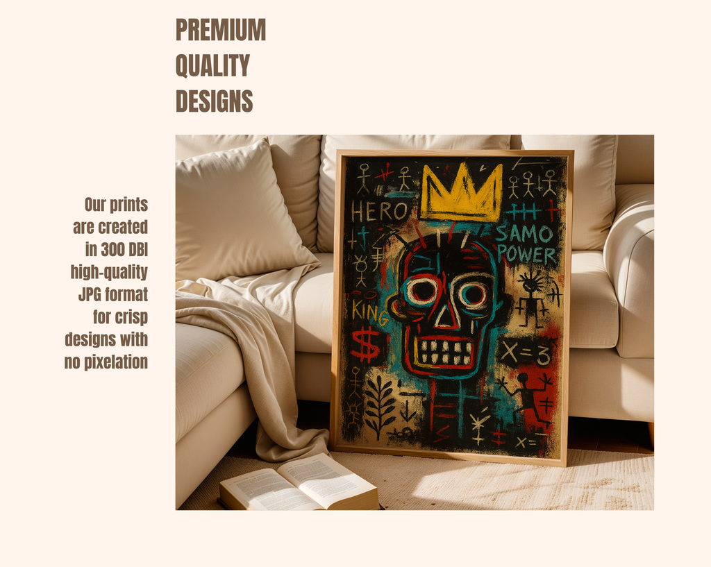 SAMO Hero Crown – Basquiat Inspired Neo-Expressionist Graffiti Wall Art