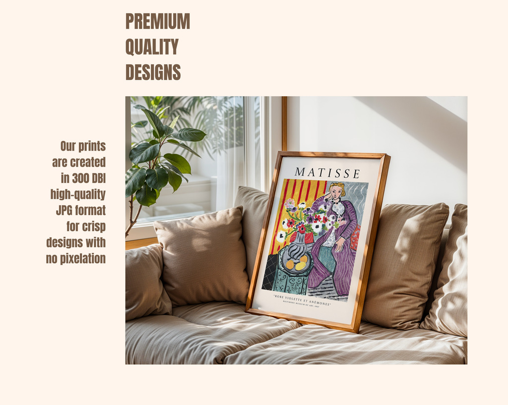 Robe Violette et Anémones – Henri Matisse Art Print