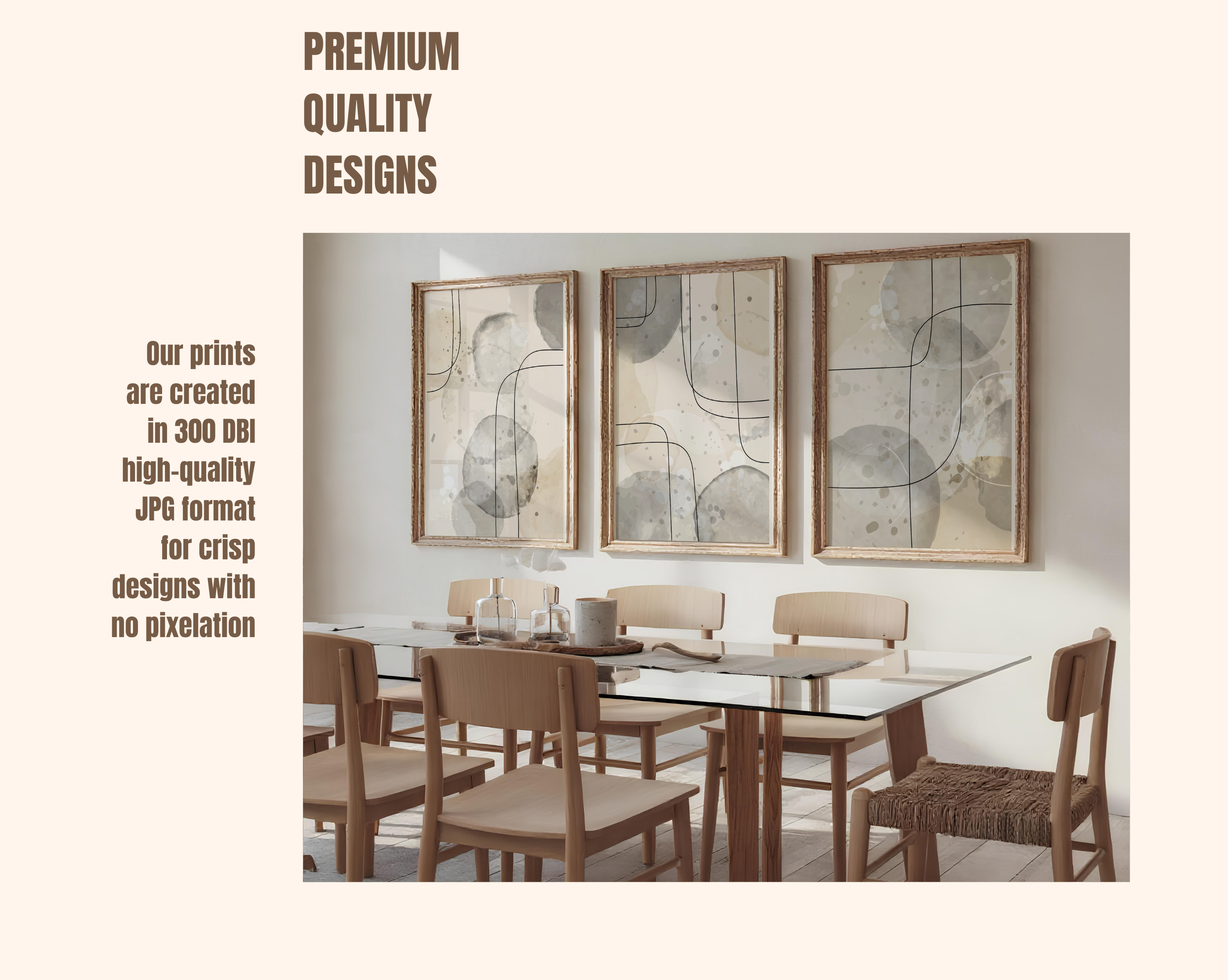 NEUTRAL ABSTRACT WALL ART SET – BEIGE & GREY MINIMALIST MODERN