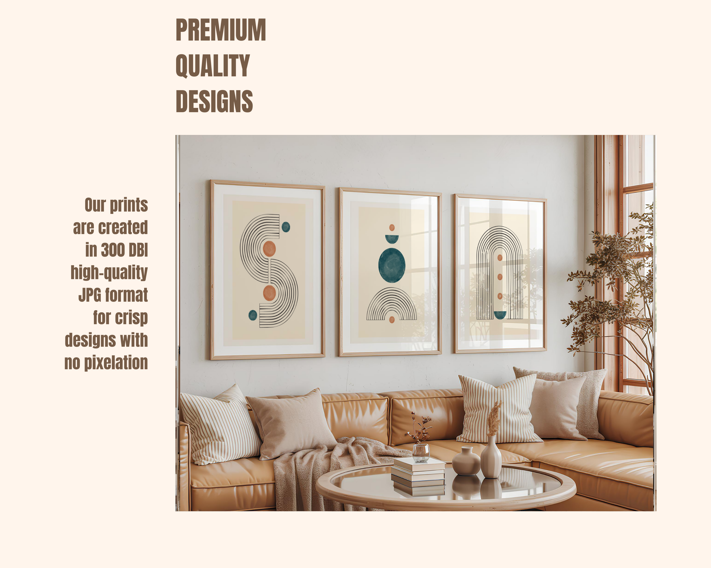 MODERN BOHO GEOMETRIC WALL ART SET – MID-CENTURY