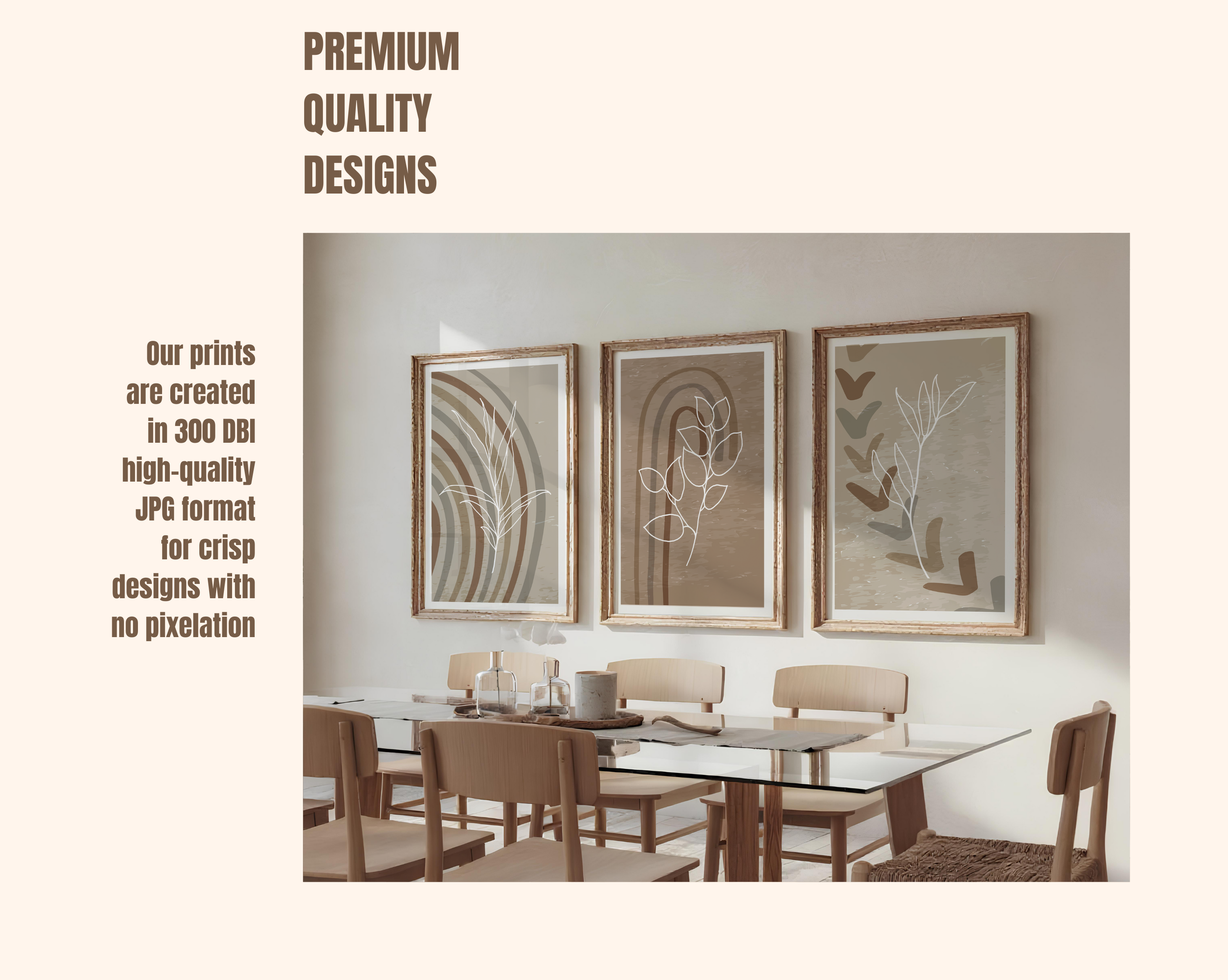 NEUTRAL BOHO BOTANICAL WALL ART SET – EARTH TONE