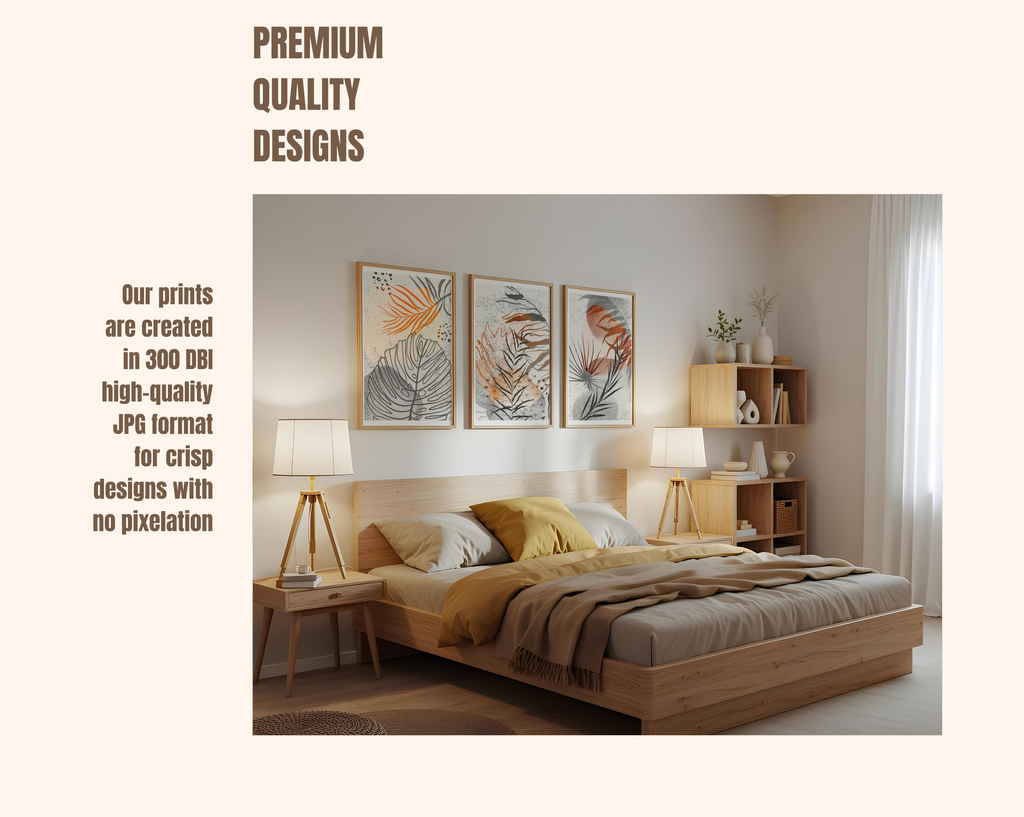 NEUTRAL BOTANICAL ABSTRACT WALL ART SET – MODERN EARTH TONE