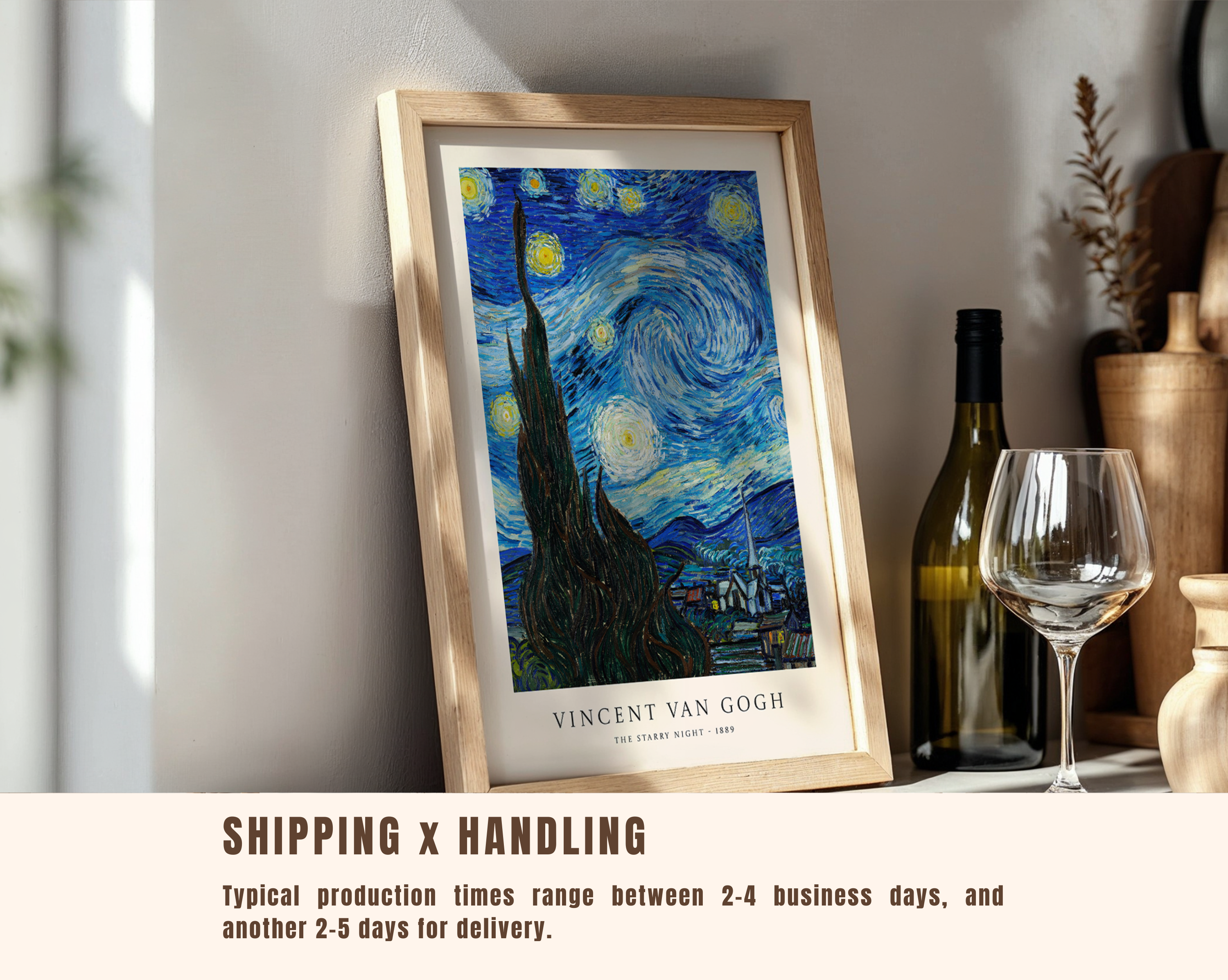 The Starry Night 1889 – Vincent van Gogh Art Print