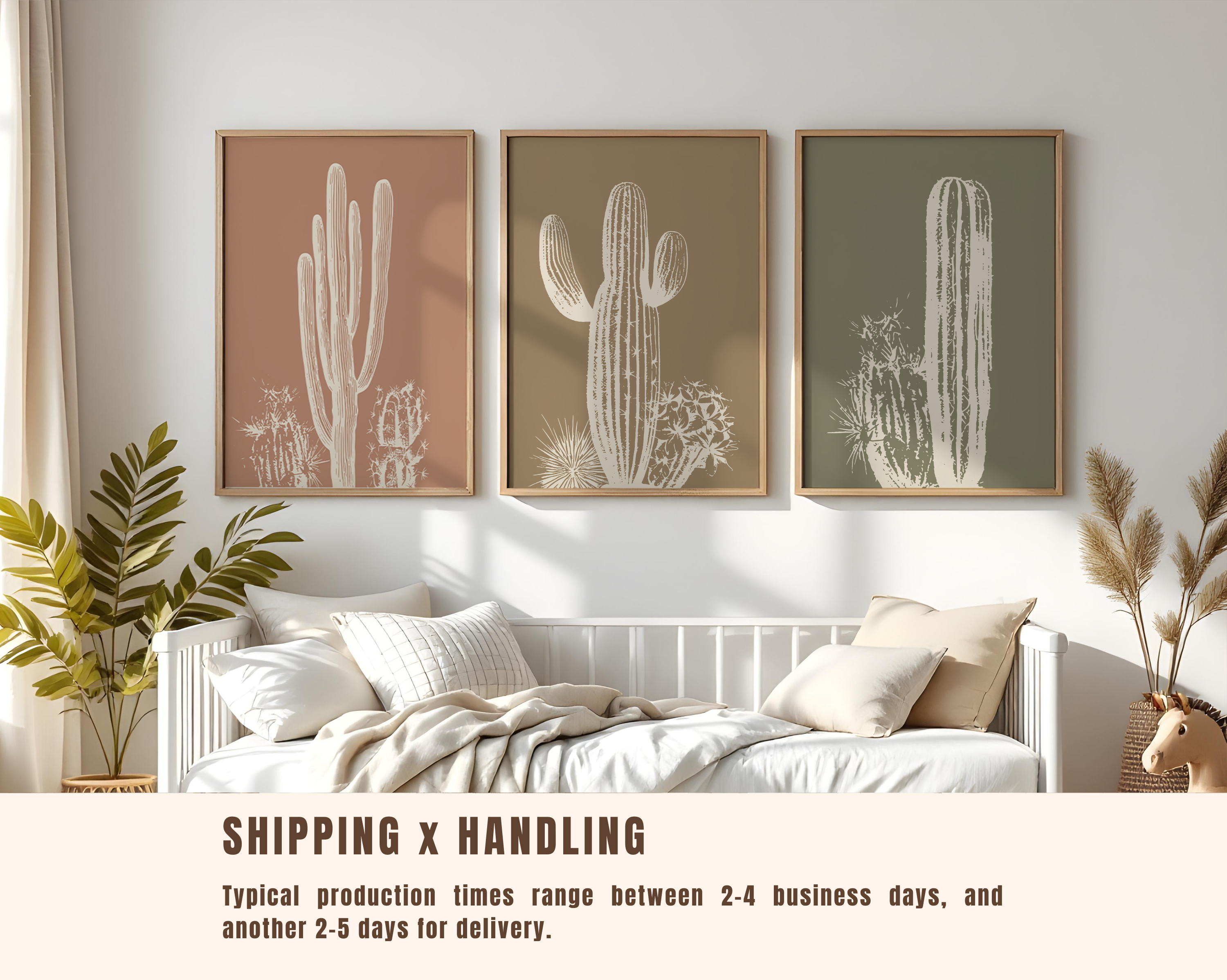 DESERT CACTUS WALL ART SET – BOHO SOUTHWESTERN NEUTRAL PRINTS