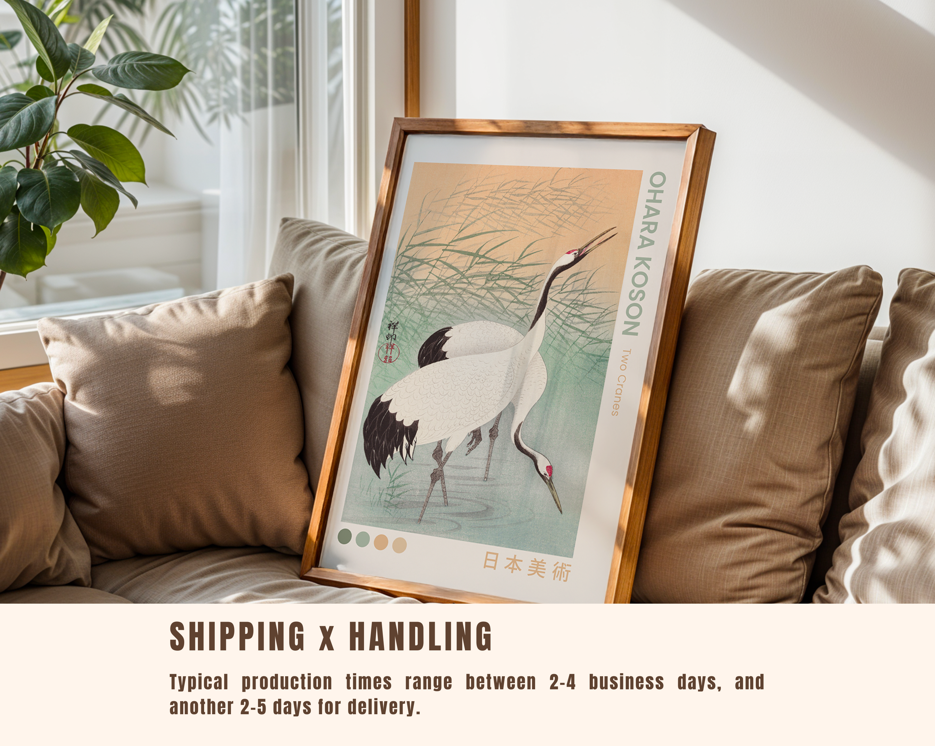 Two Cranes – Japanese Ukiyo-e Art Print