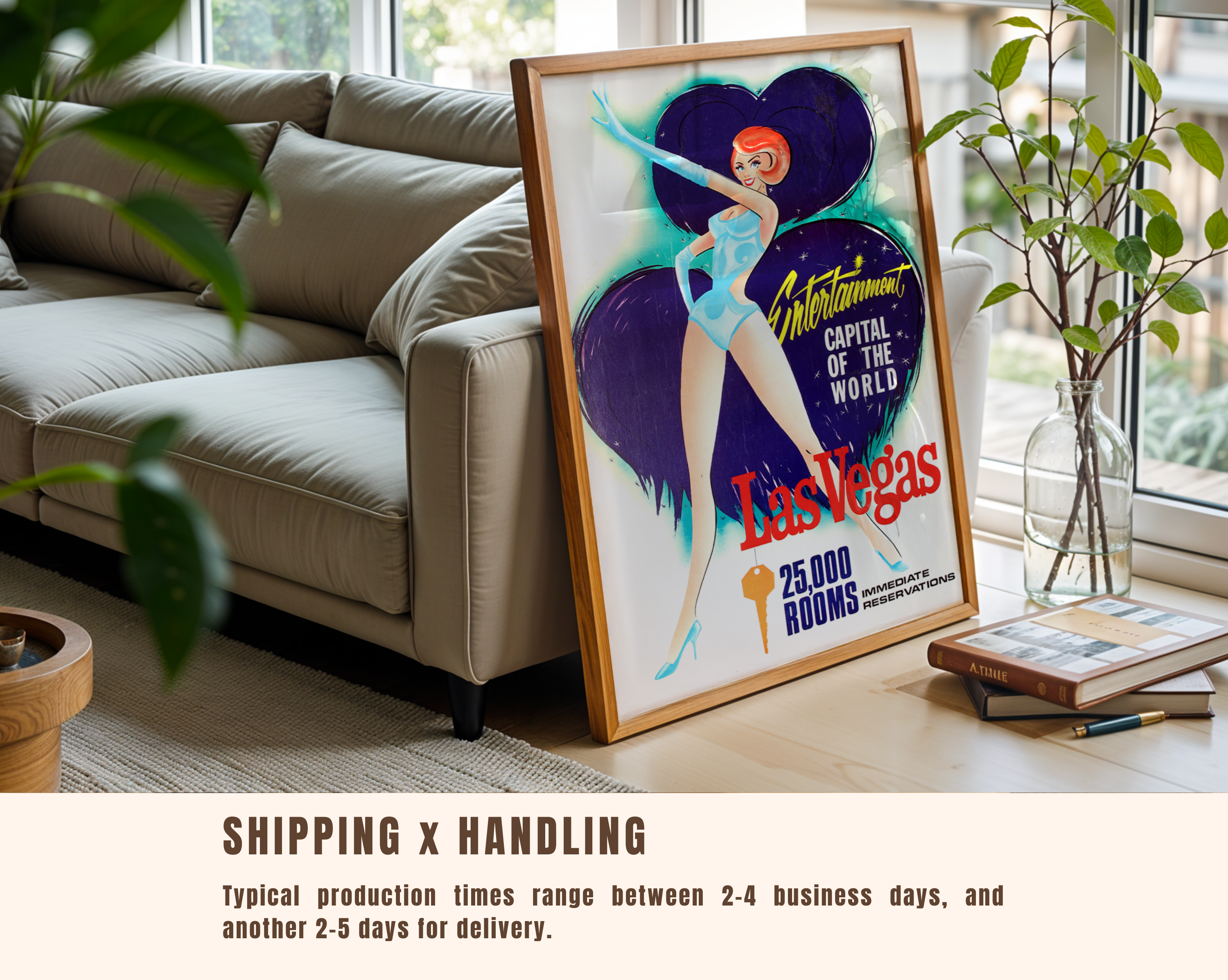 LAS VEGAS VINTAGE TRAVEL POSTER – ENTERTAINMENT CAPITAL RETRO WALL ART