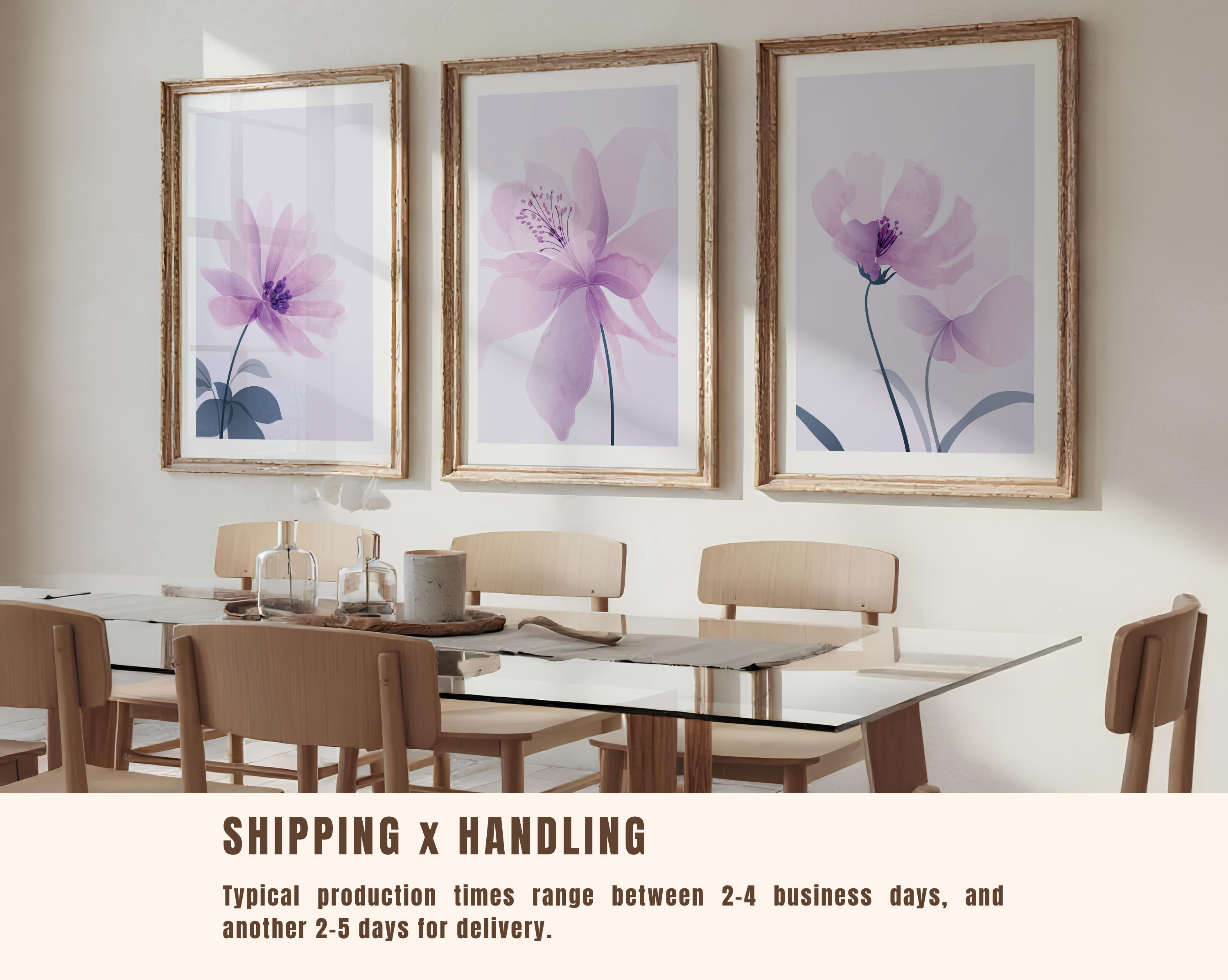 LILAC FLORAL WALL ART SET – SOFT PURPLE BOTANICAL PRINTS