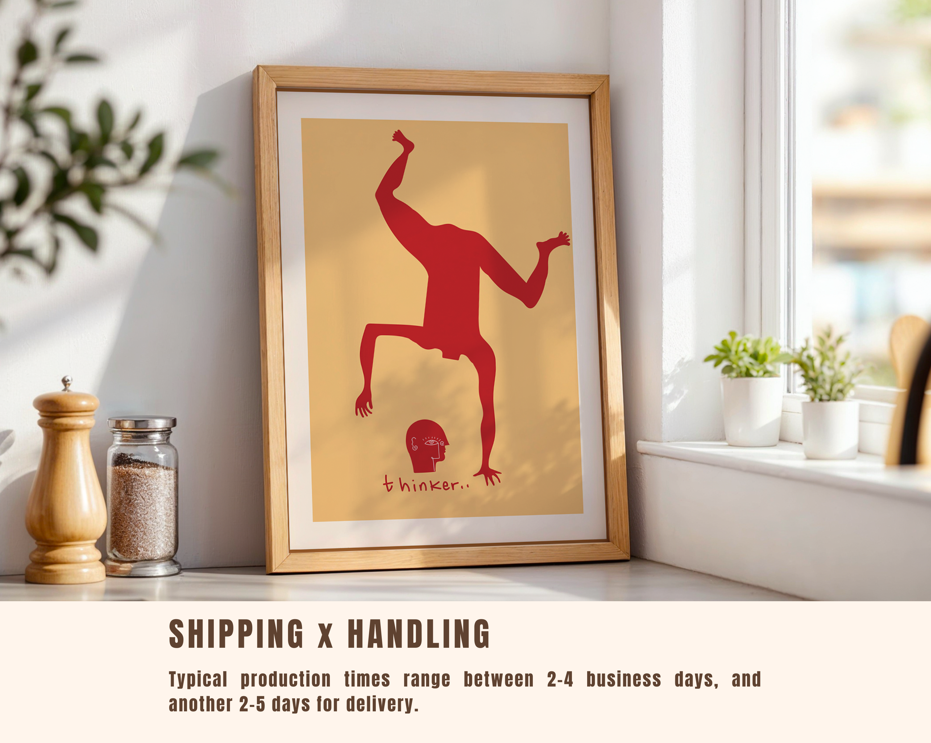 Abstract Red Figure – Matisse Inspired Modern Art Print