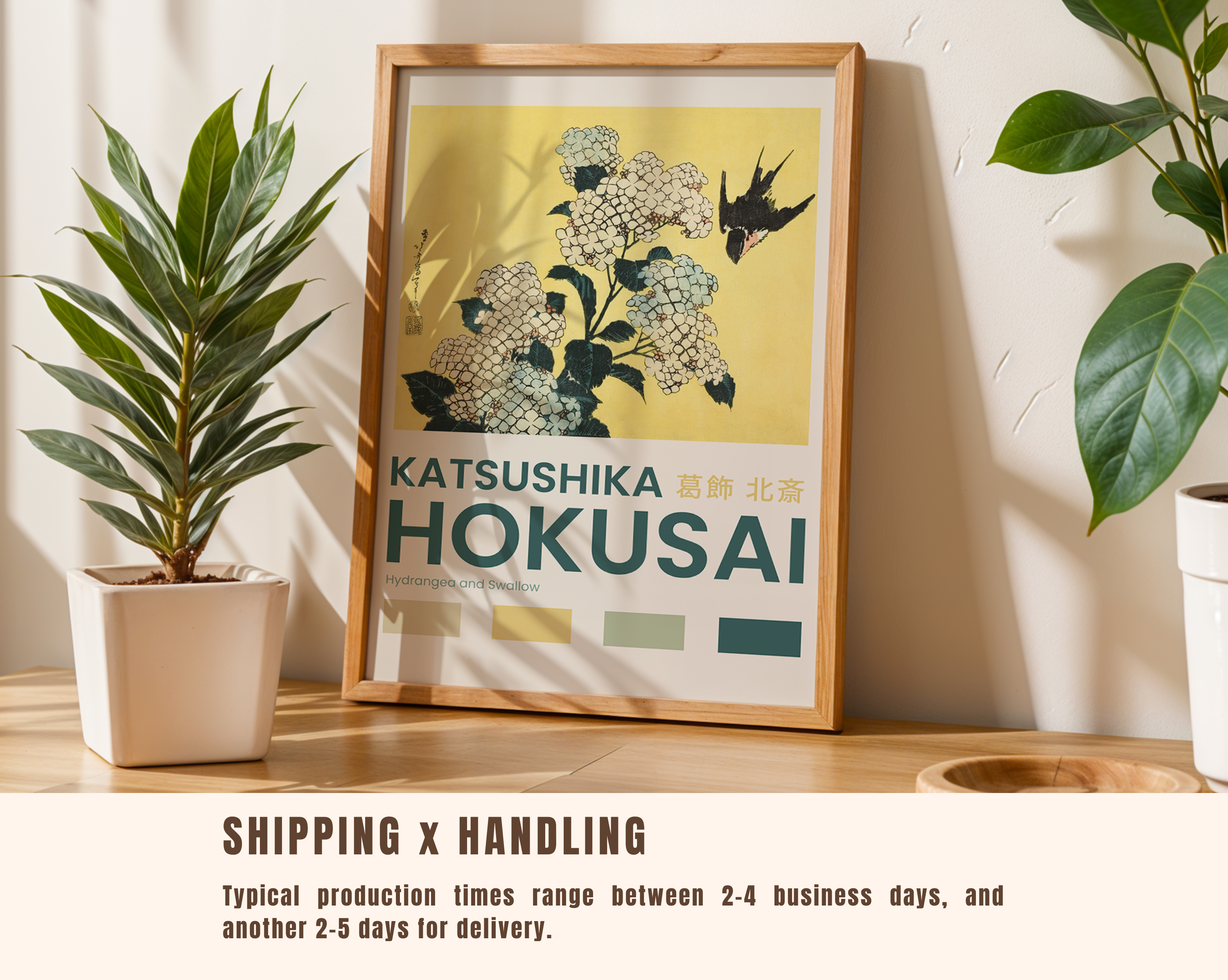 Hydrangea and Swallow – Japanese Ukiyo-e Art Print