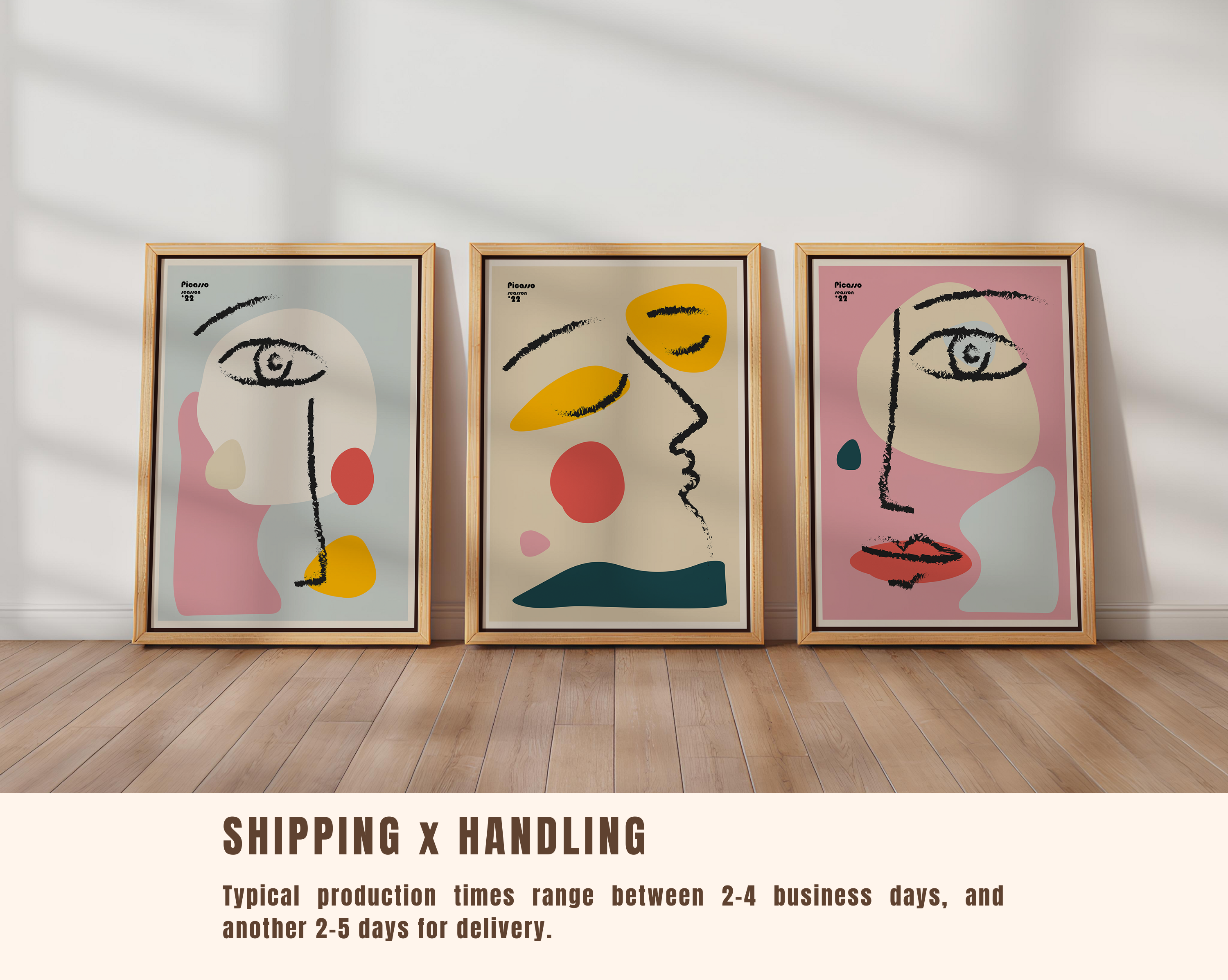 ABSTRACT LINE FACE WALL ART SET – MODERN PICASSO INSPIRED
