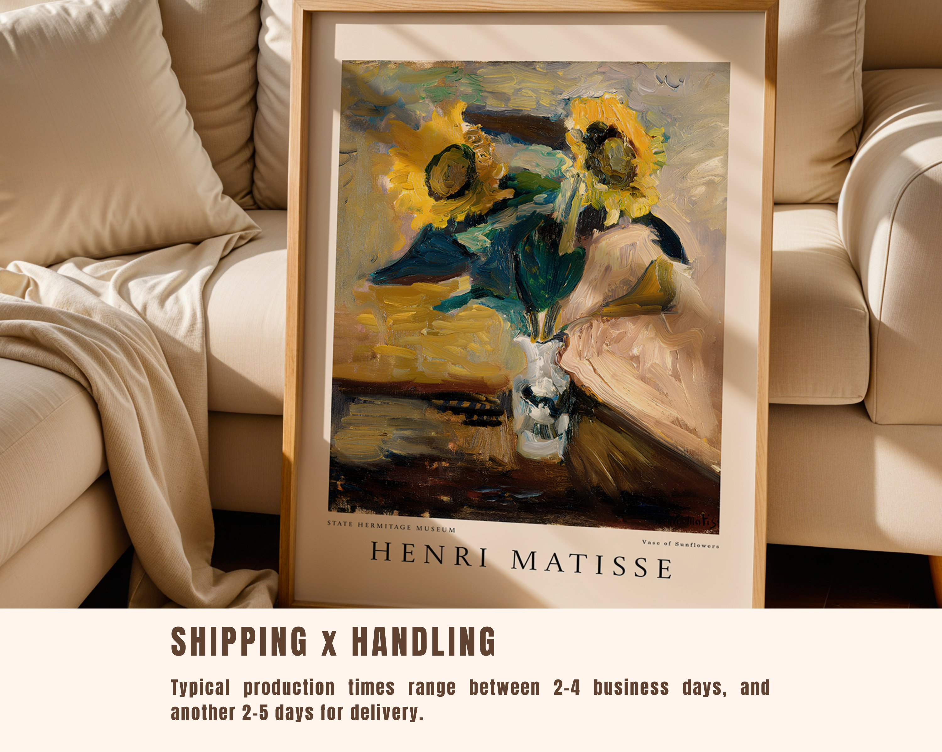 Vase of Sunflowers – Henri Matisse Art Print