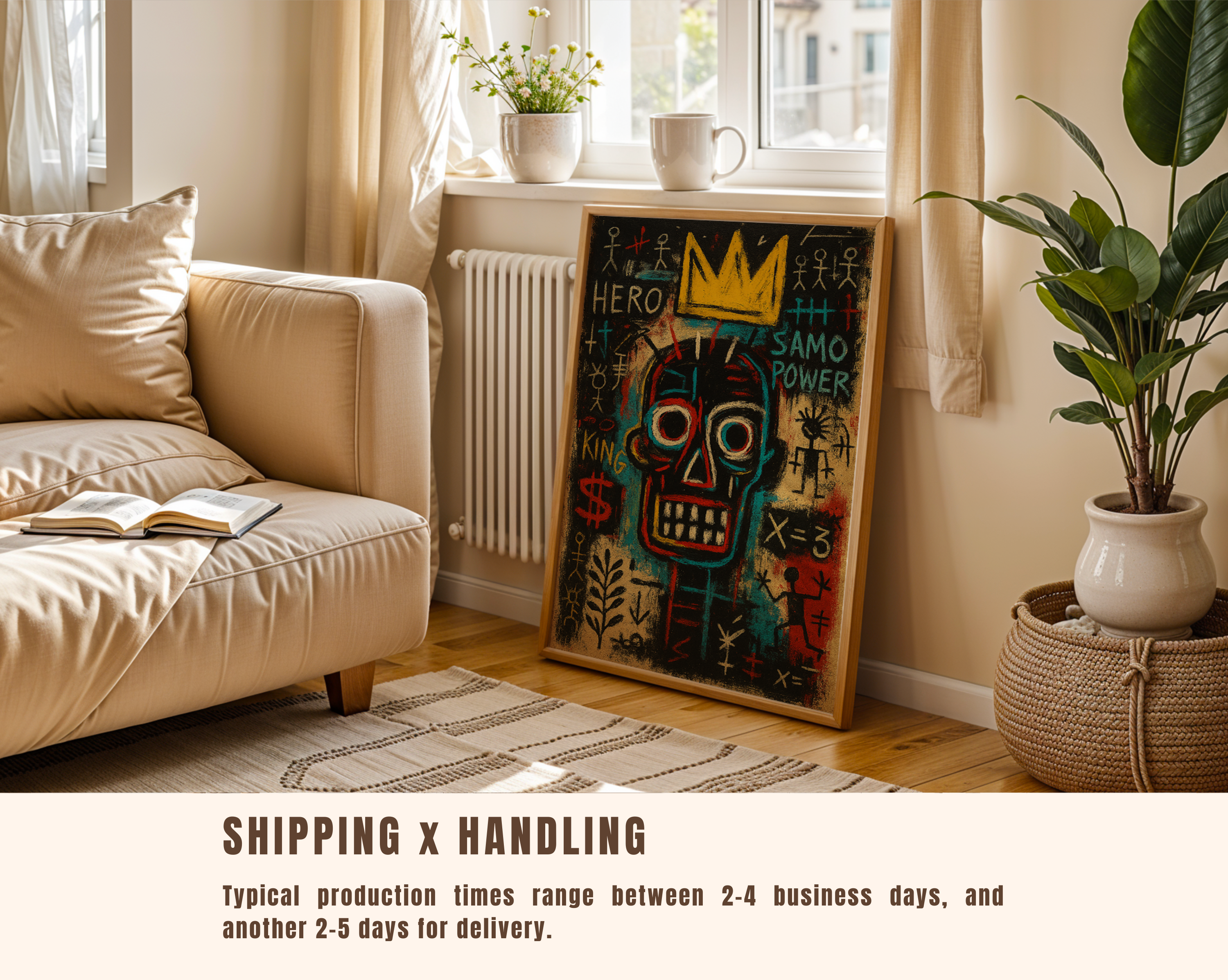 SAMO Hero Crown – Basquiat Inspired Neo-Expressionist Graffiti Wall Art