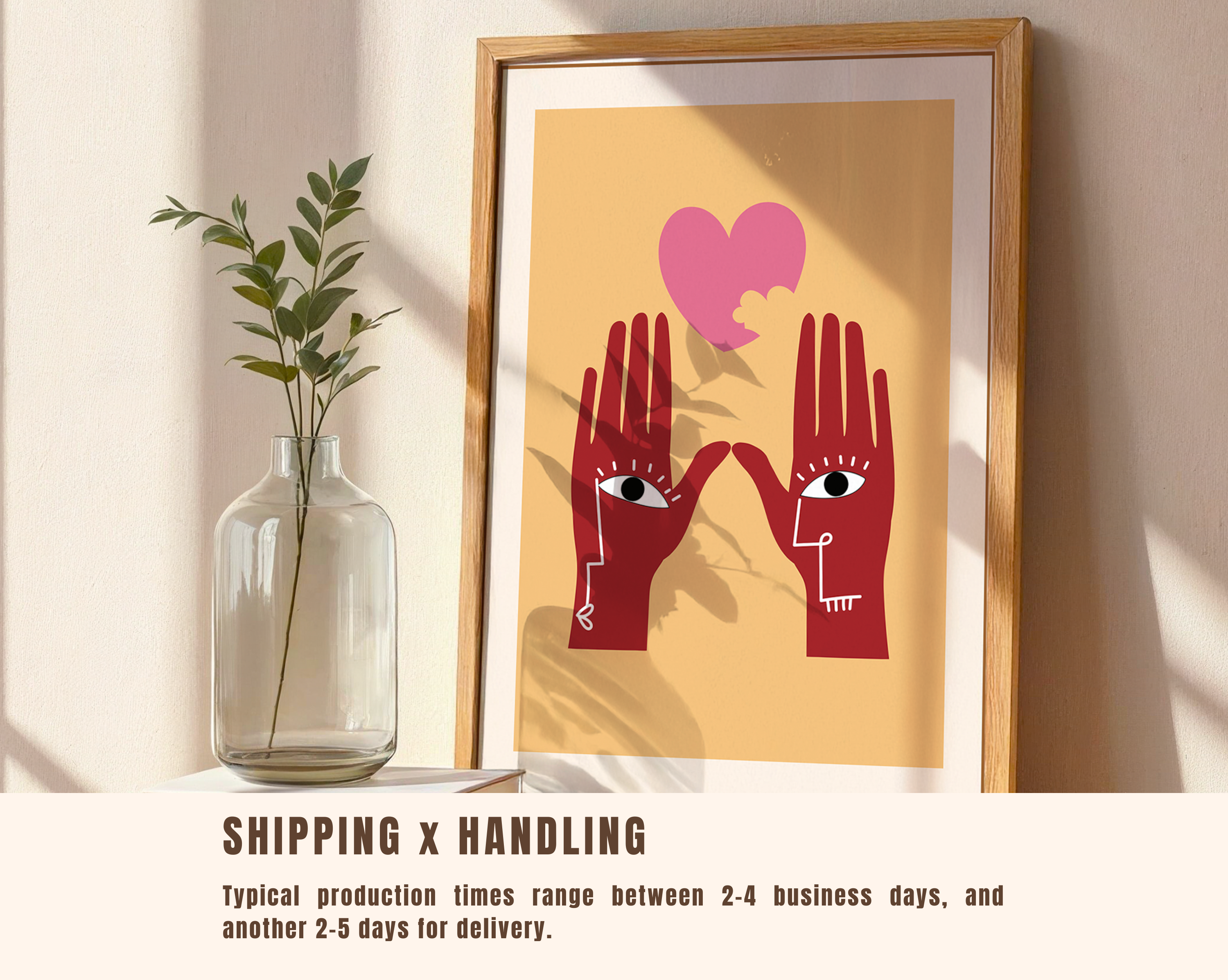 Abstract Hands & Heart – Matisse Inspired Modern Art Print