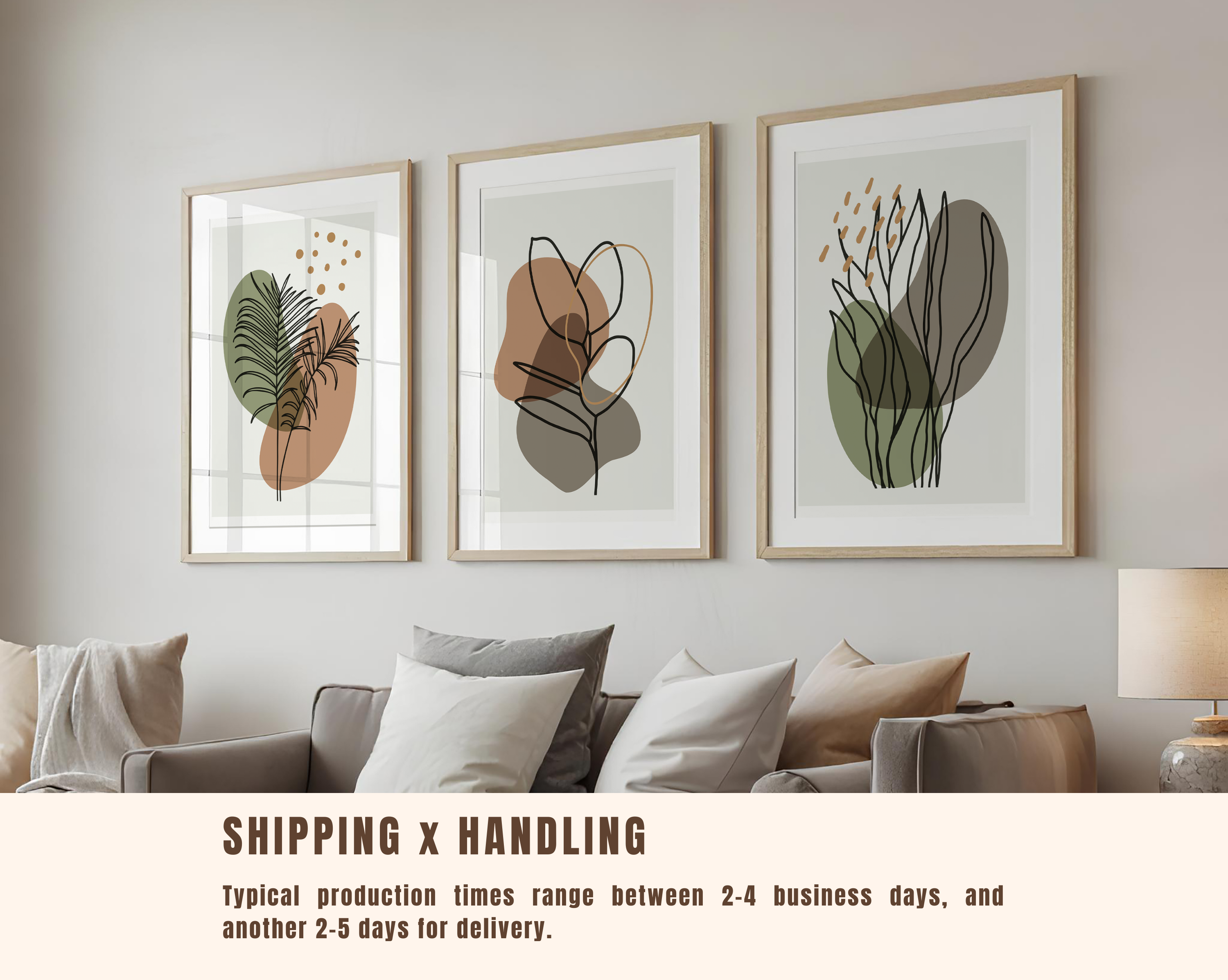 SAGE GREEN BOHO BOTANICAL WALL ART SET – ABSTRACT NEUTRAL LINE ART PRINTS