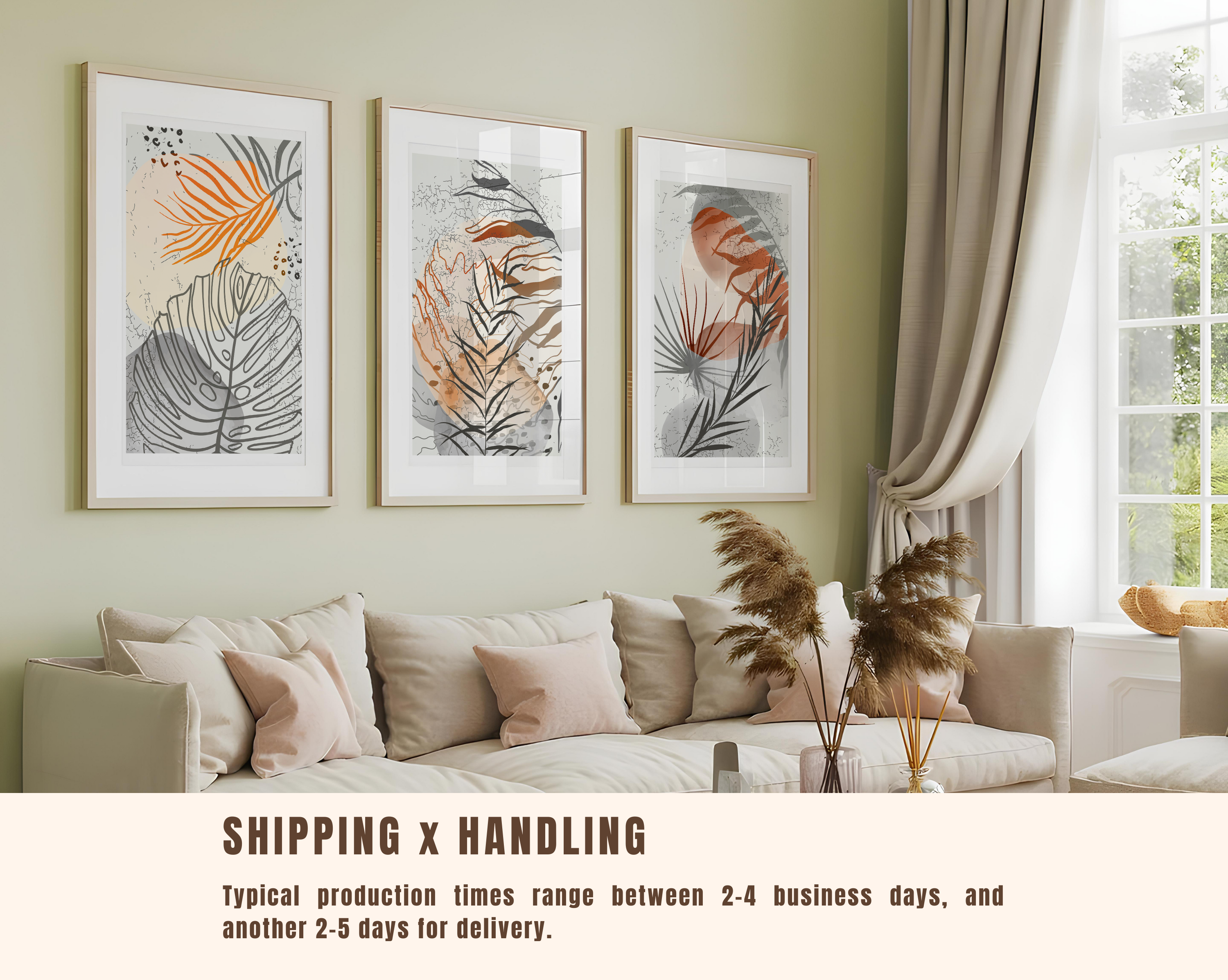 NEUTRAL BOTANICAL ABSTRACT WALL ART SET – MODERN EARTH TONE