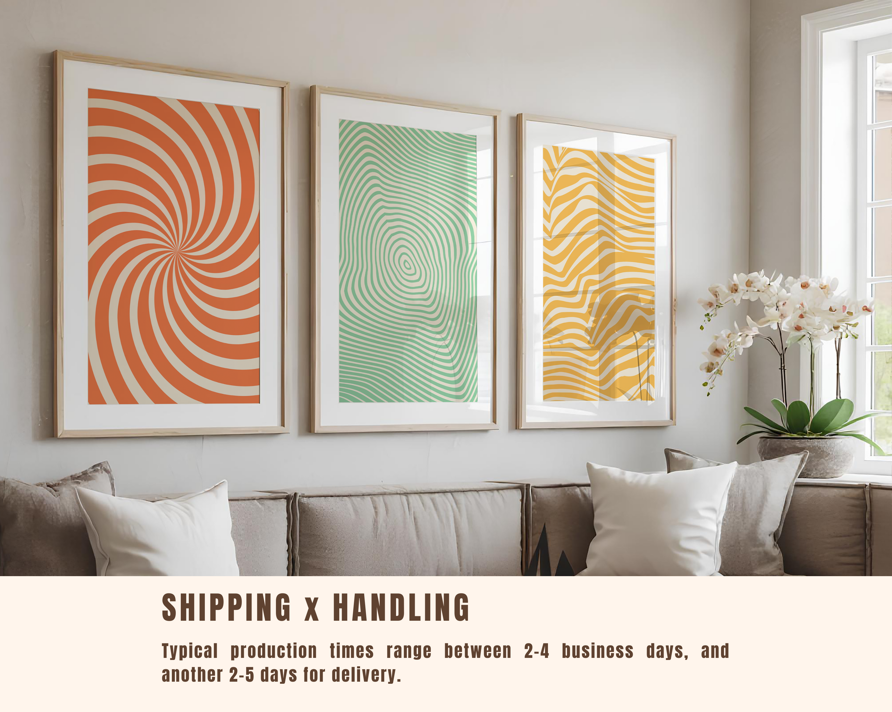 RETRO OP ART ABSTRACT WALL ART SET – MID-CENTURY MODERN