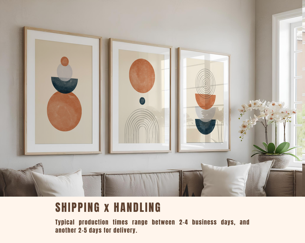 NEUTRAL BOHO GEOMETRIC WALL ART SET – TERRACOTTA