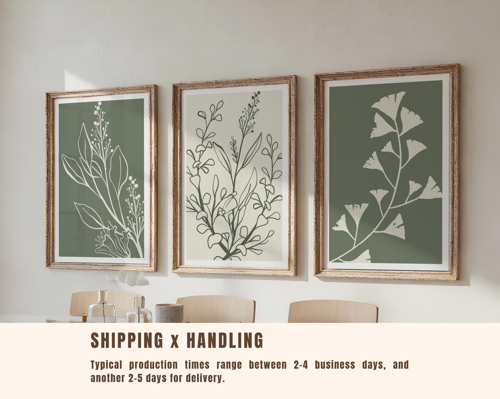SAGE GREEN BOTANICAL WALL ART SET – MINIMALIST FLORAL LINE PRINTS