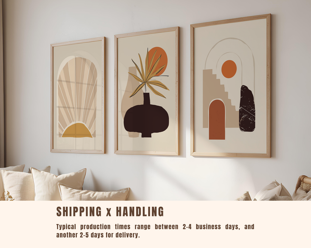 MID-CENTURY BOHO SUN & ARCH WALL ART SET – WARM NEUTRAL