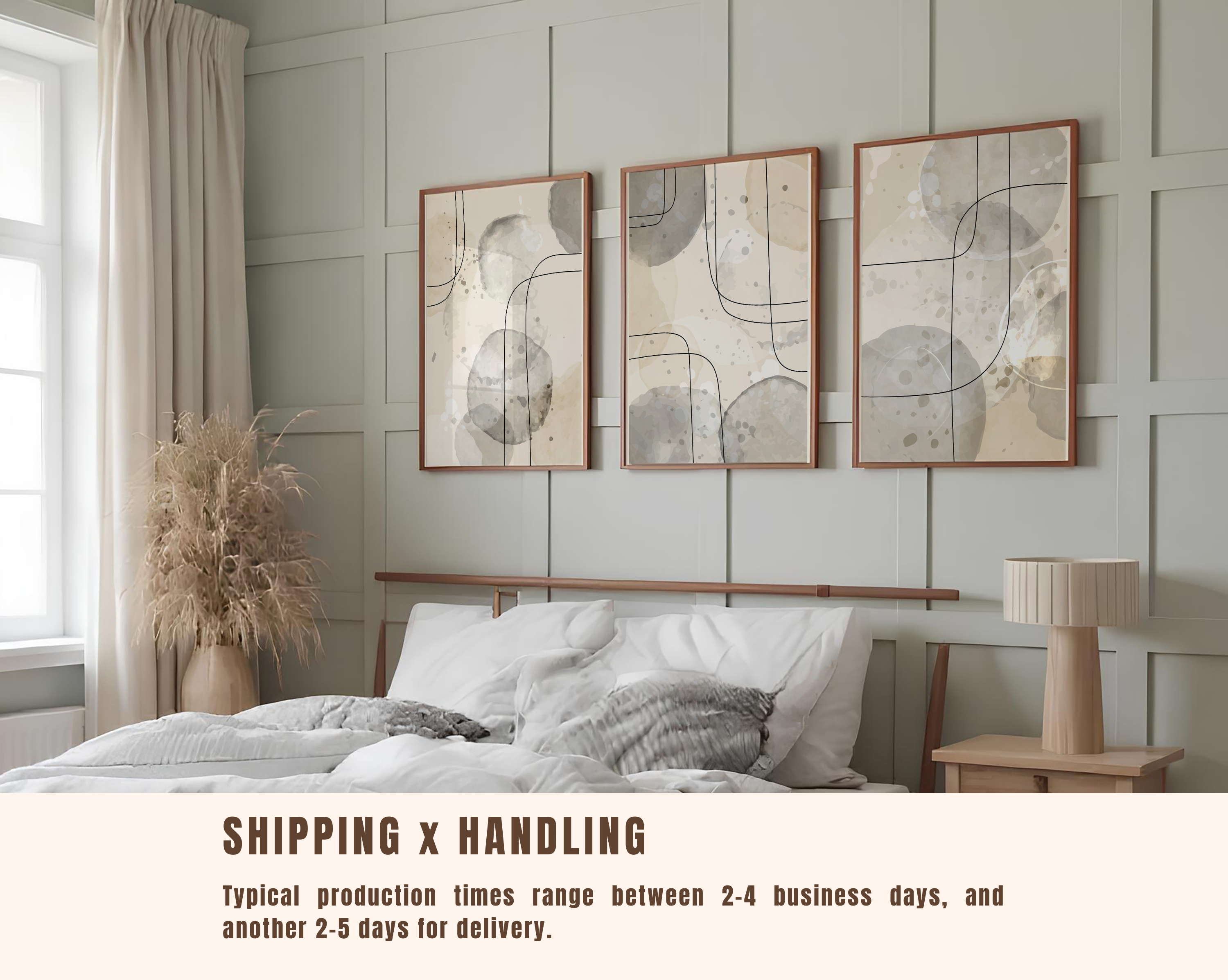 NEUTRAL ABSTRACT WALL ART SET – BEIGE & GREY MINIMALIST MODERN