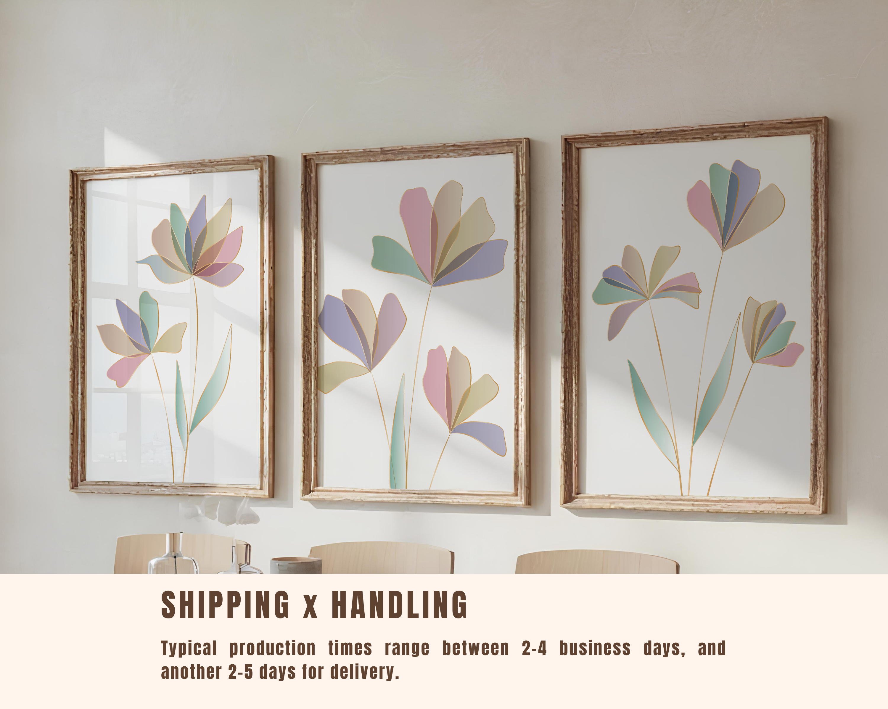 PASTEL BOTANICAL WALL ART SET – MODERN FLORAL LINE PRINTS
