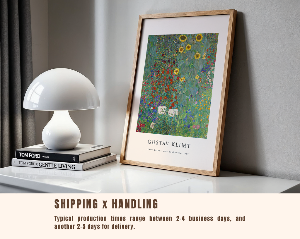Farm Garden with Sunflowers – Gustav Klimt Art Print