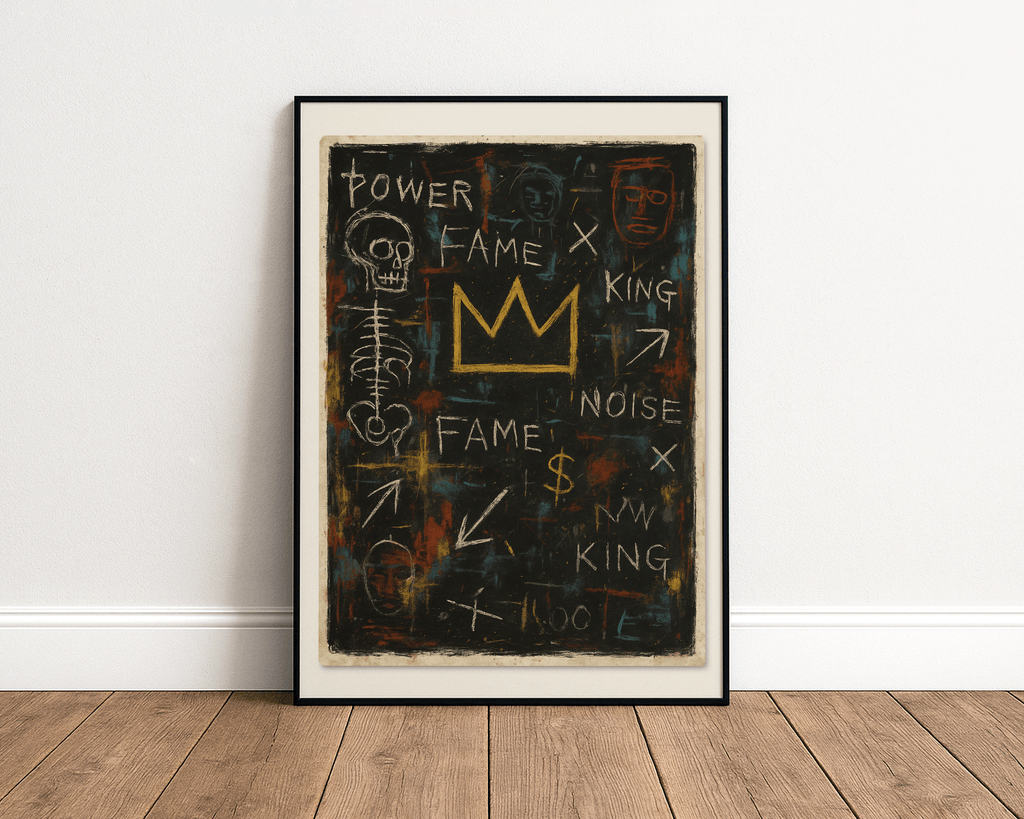 Basquiat Inspired Crown – Power Fame King Urban Graffiti Wall Art